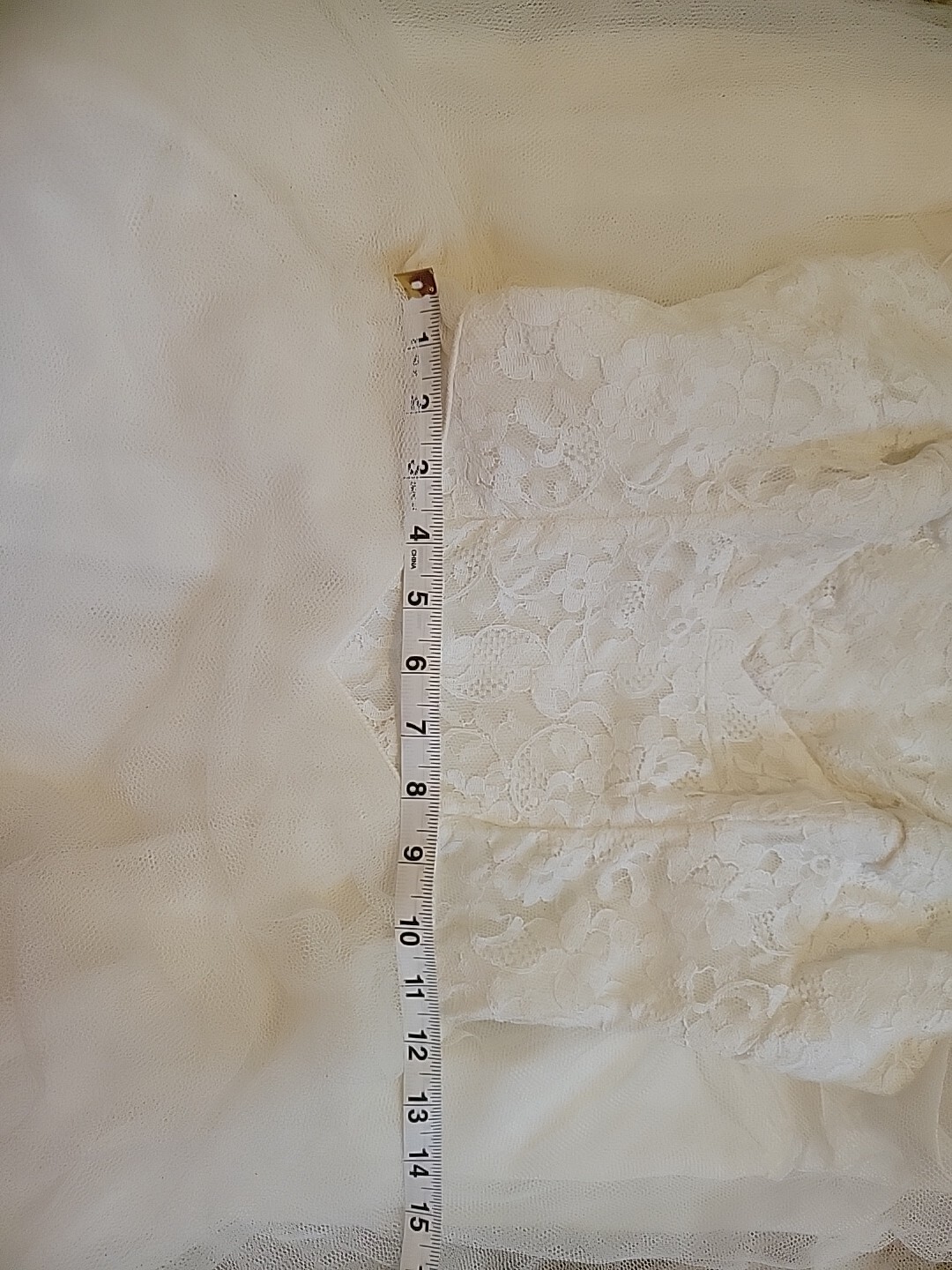 Real Vintage 50s Party Dress Corset Tulle Cream 32 XS