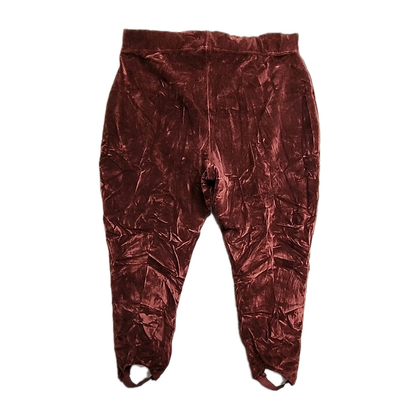 Y2K Vintage Stirrup Pants Yoga Adrian Jordan Velour Sz 22/24 RETRO Maroon 1990’s