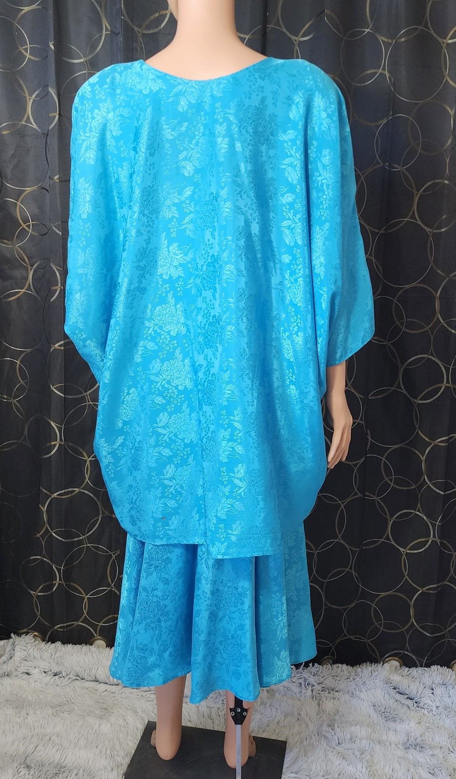 Rare 1980s – 1999 Mature Women’s Dress Set Size 22 Blue 2 Peice Button Up OOAK