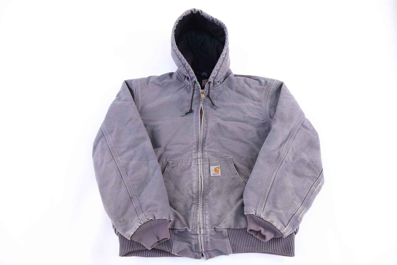 Carhartt Logo Patch Grey Full Zip Jacket