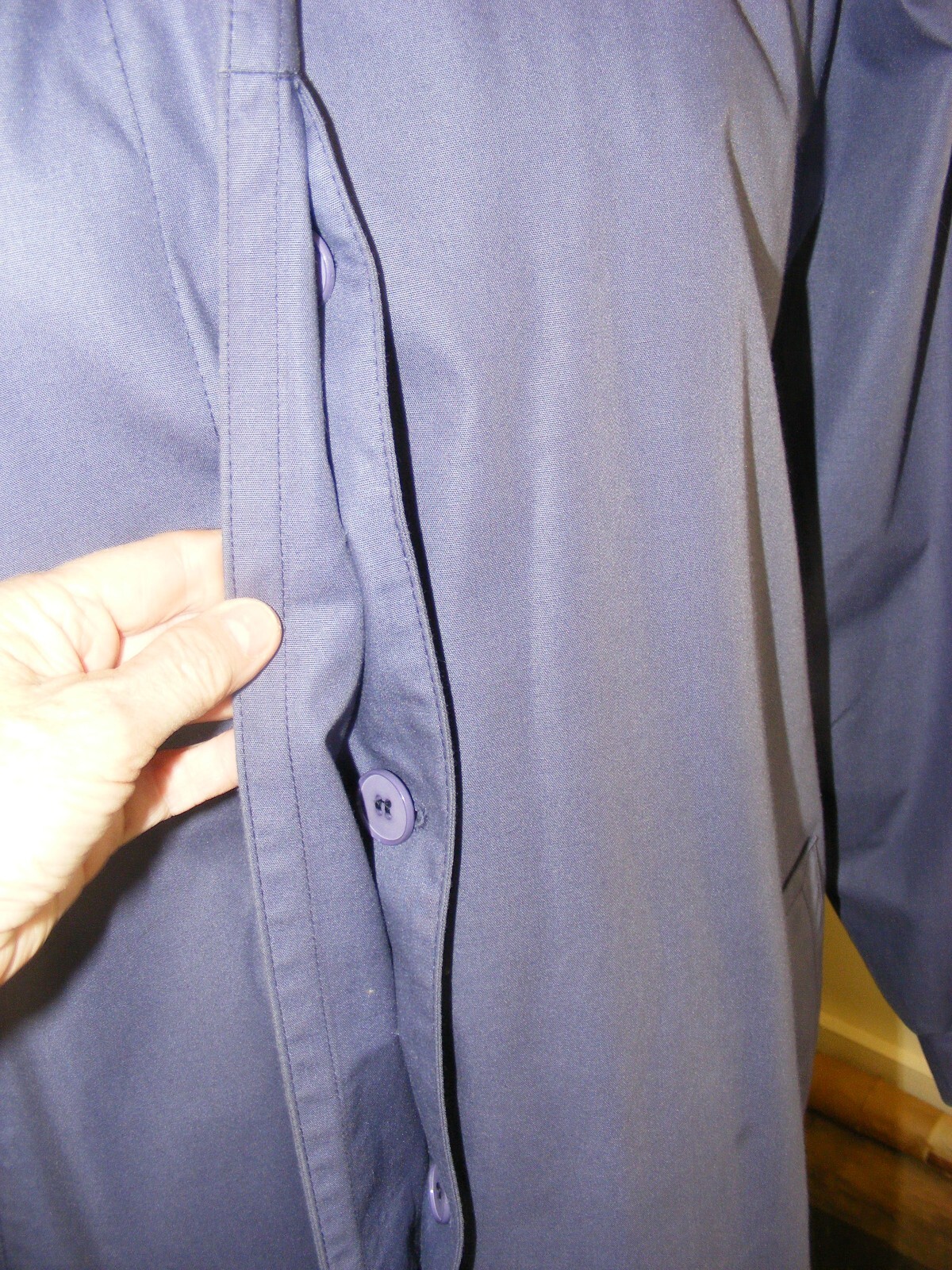 80S TRENCH COAT LONDON FOG WOMENS PLUM PURPLE WOOL LINED POLY COTTON FULL LENGTH