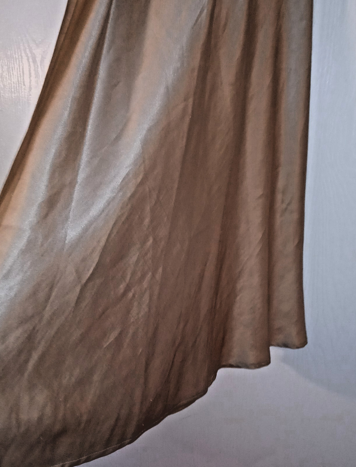 Satin Lace M/L Bodice Slip Dress Nightgown Lingerie Spaghetti Straps Vintage