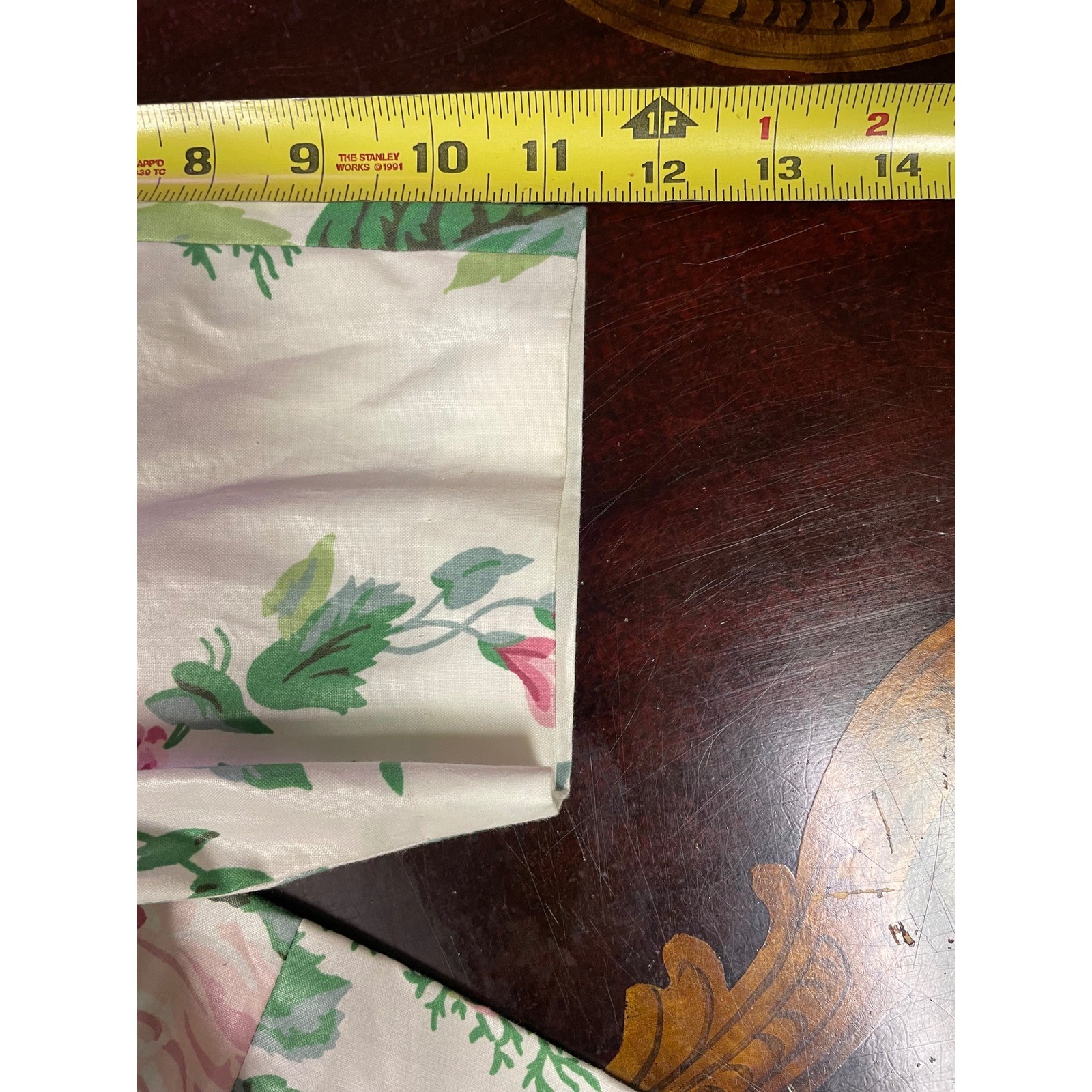 Vintage White Pink Rose Floral Fit Flare Dress Short Sleeve Cottage Romantic 6