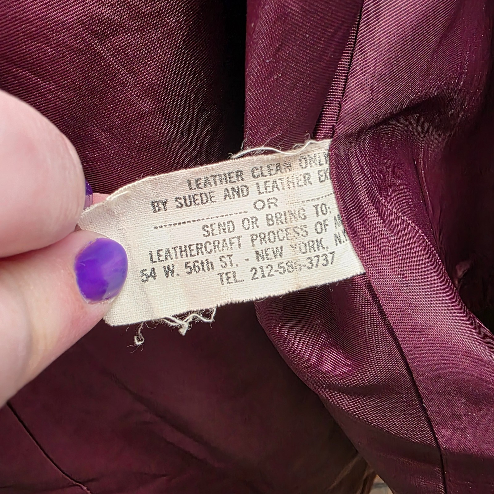 VTG 70s Dan di Modes 24K Leather Cape Coat Burgundy Jacket