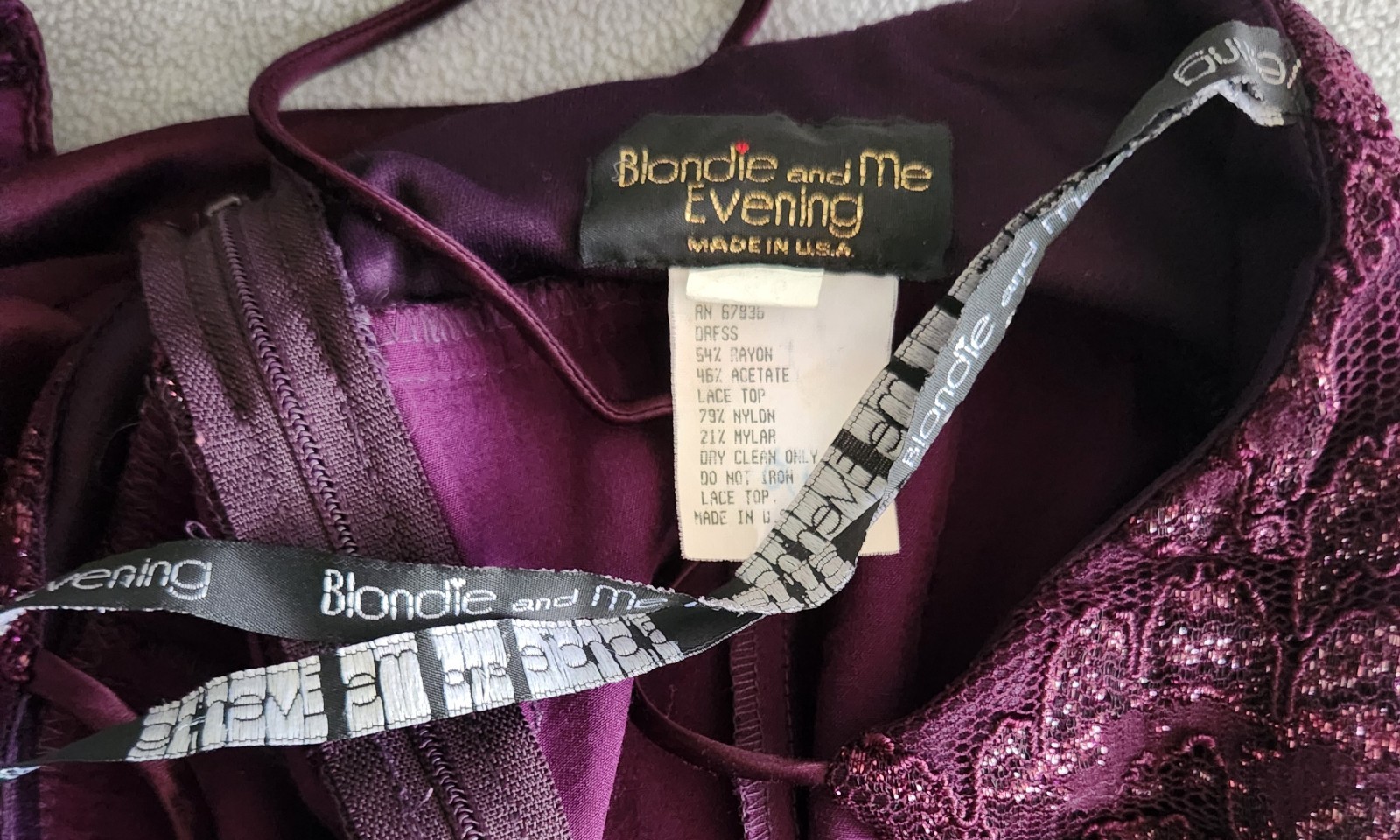 Vintage 90s Blondie and Me Evening Babydoll Short Dress Sz 5-6 Zipper Back