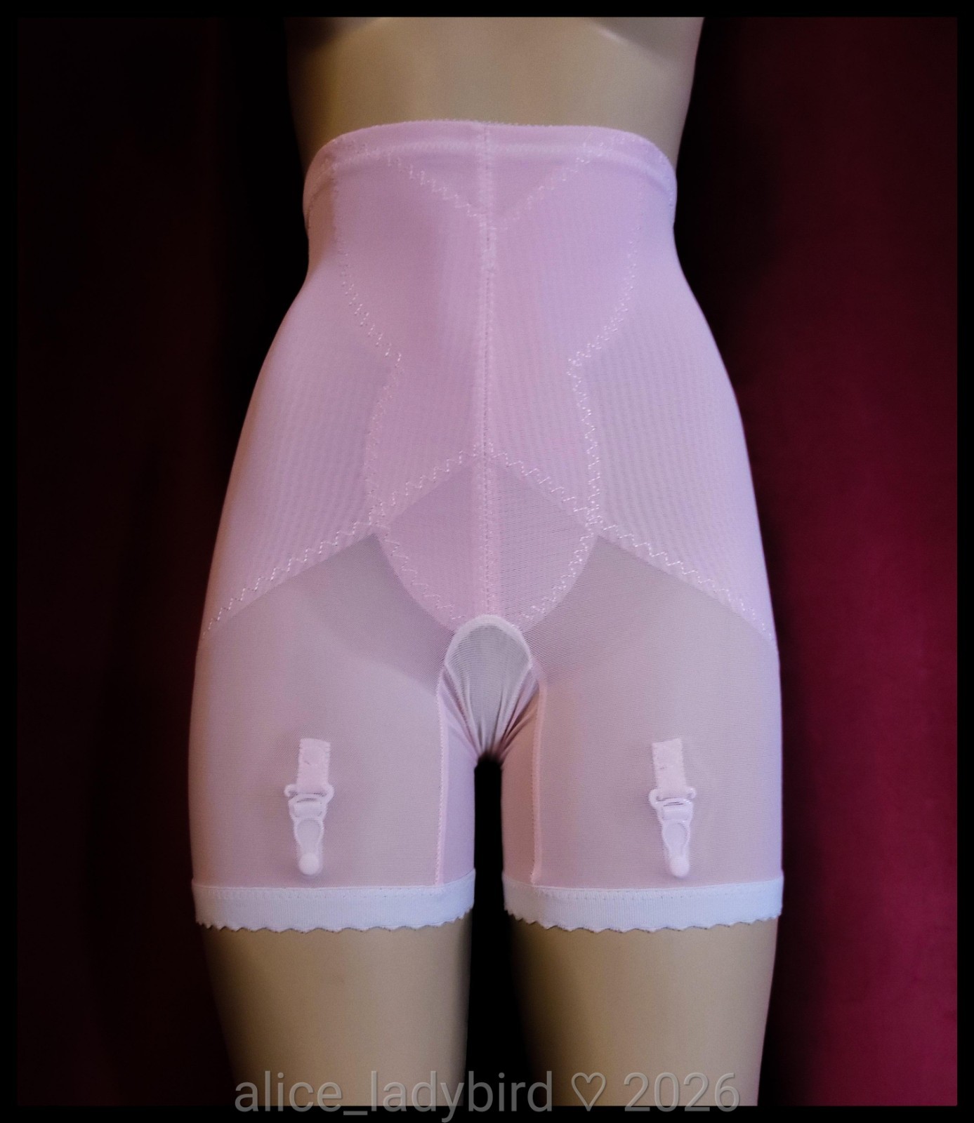 Bubblegum PINK Vintage TALL Long-Leg PANTY High-Waist GIRDLE Garter LLPG Short