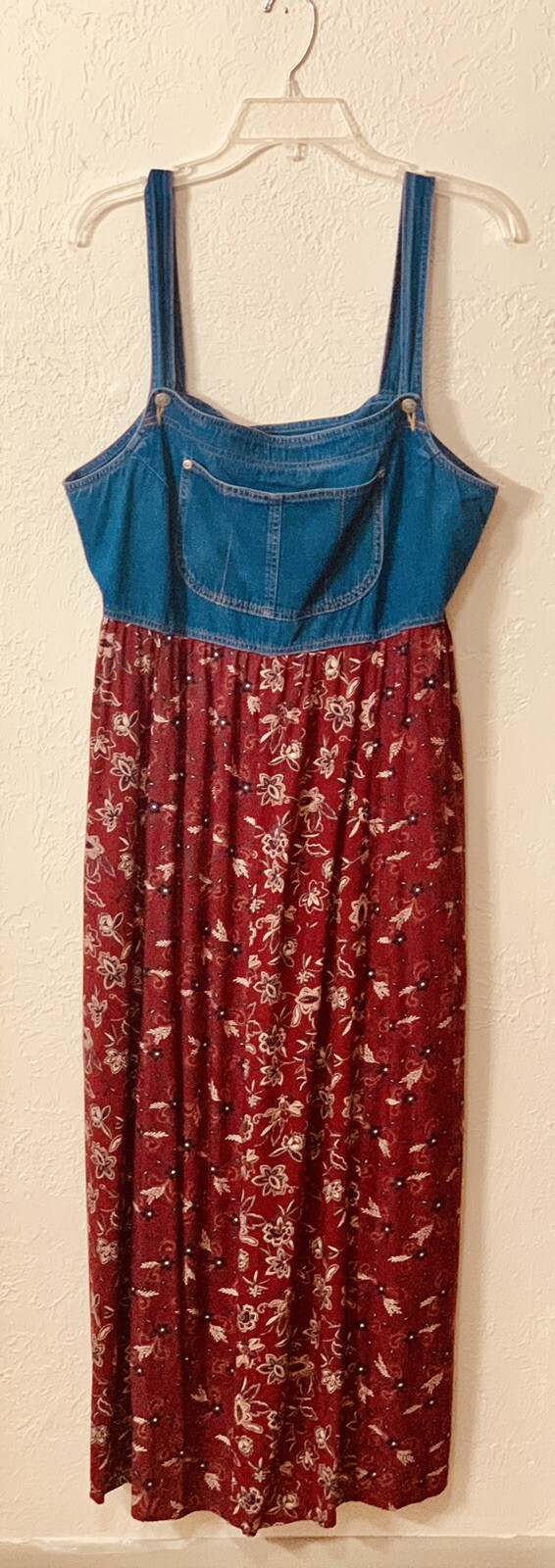 Vintage CL Carole Little Sport Maxi Jumper Dress With Suspenders Size 14