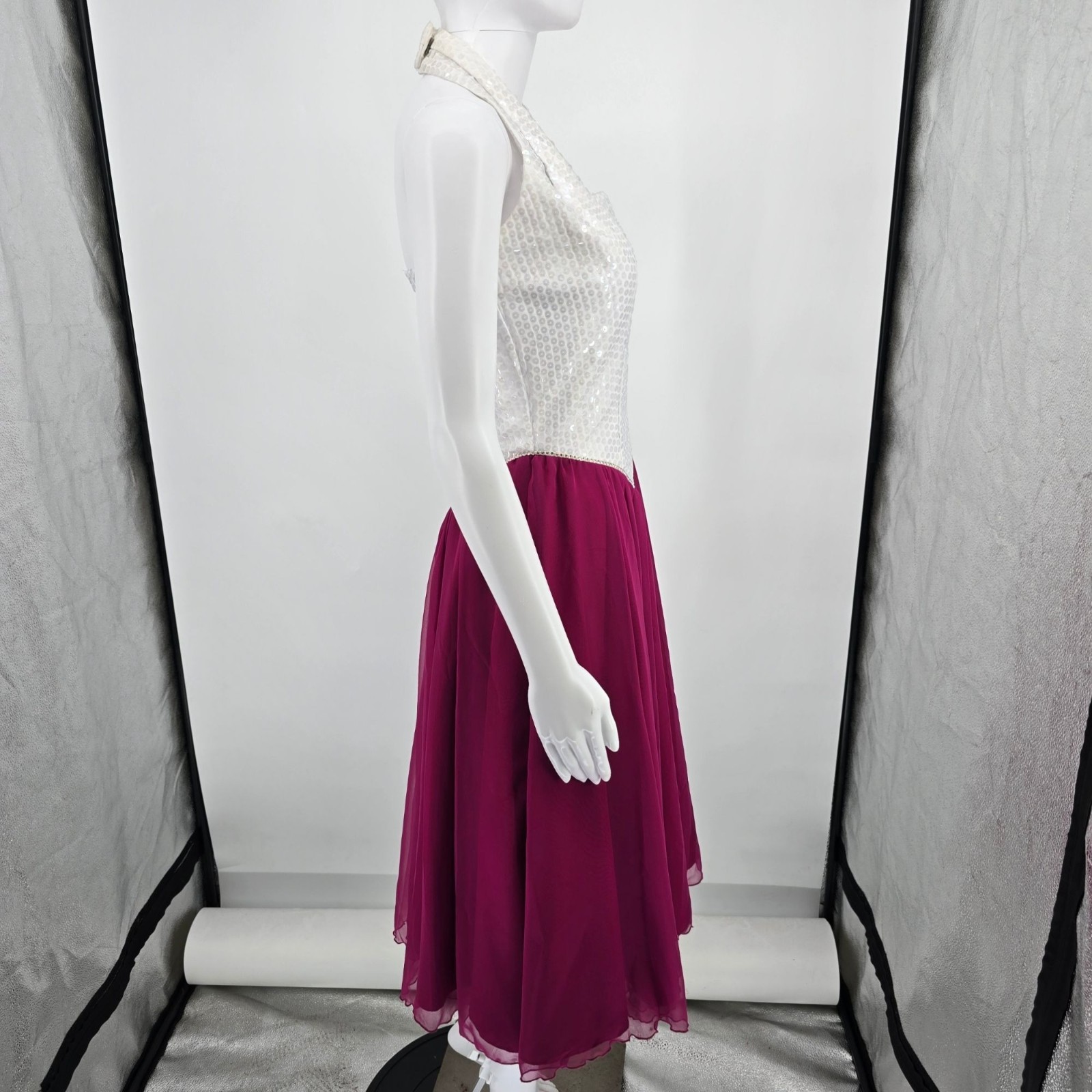 Vintage 1980s Rivar’s Sequined Halter Performance/Party Dress (Junior’s Small)