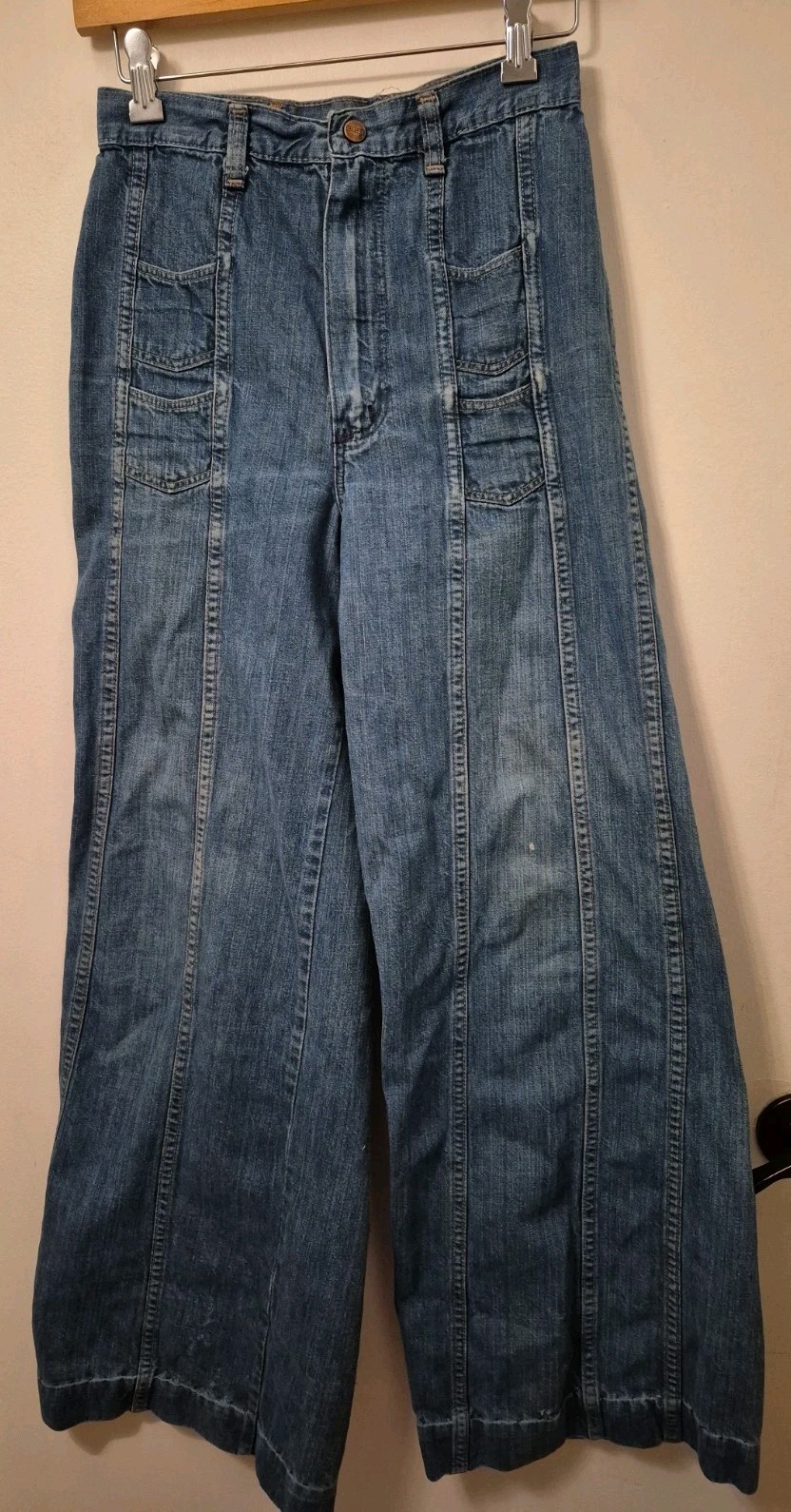Vtg Maverick Womens High Rise Bell Bottom Blue Jeans 24-25″? Waist-READ*