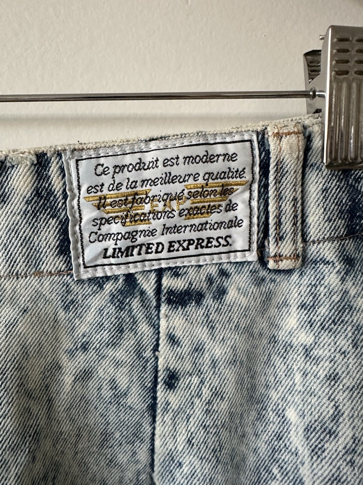 VTG 80s Limited Express GAP Acid Wash Jean Denim Mini Skirt Size 9 Made In USA