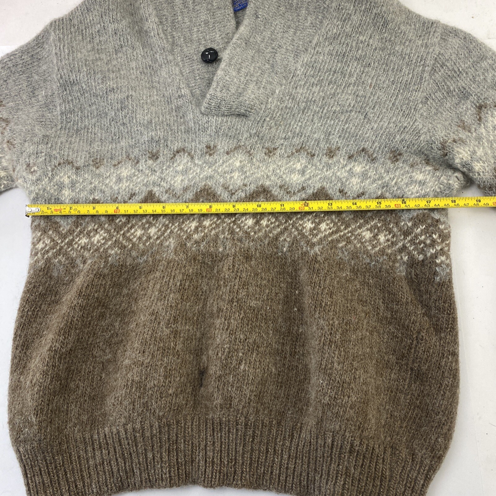 Vintage Pendleton Womens Winter Sweater XL VTG Brown Grey Navajo Pull Over