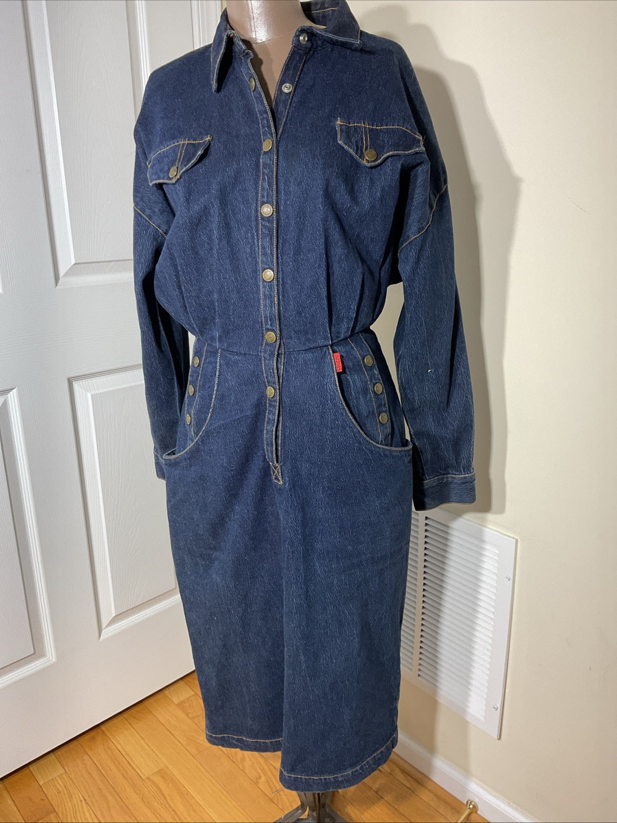 Rare 1980’s Vintage Rococo Jeans Dress Midi Size 8 Excellent Condition