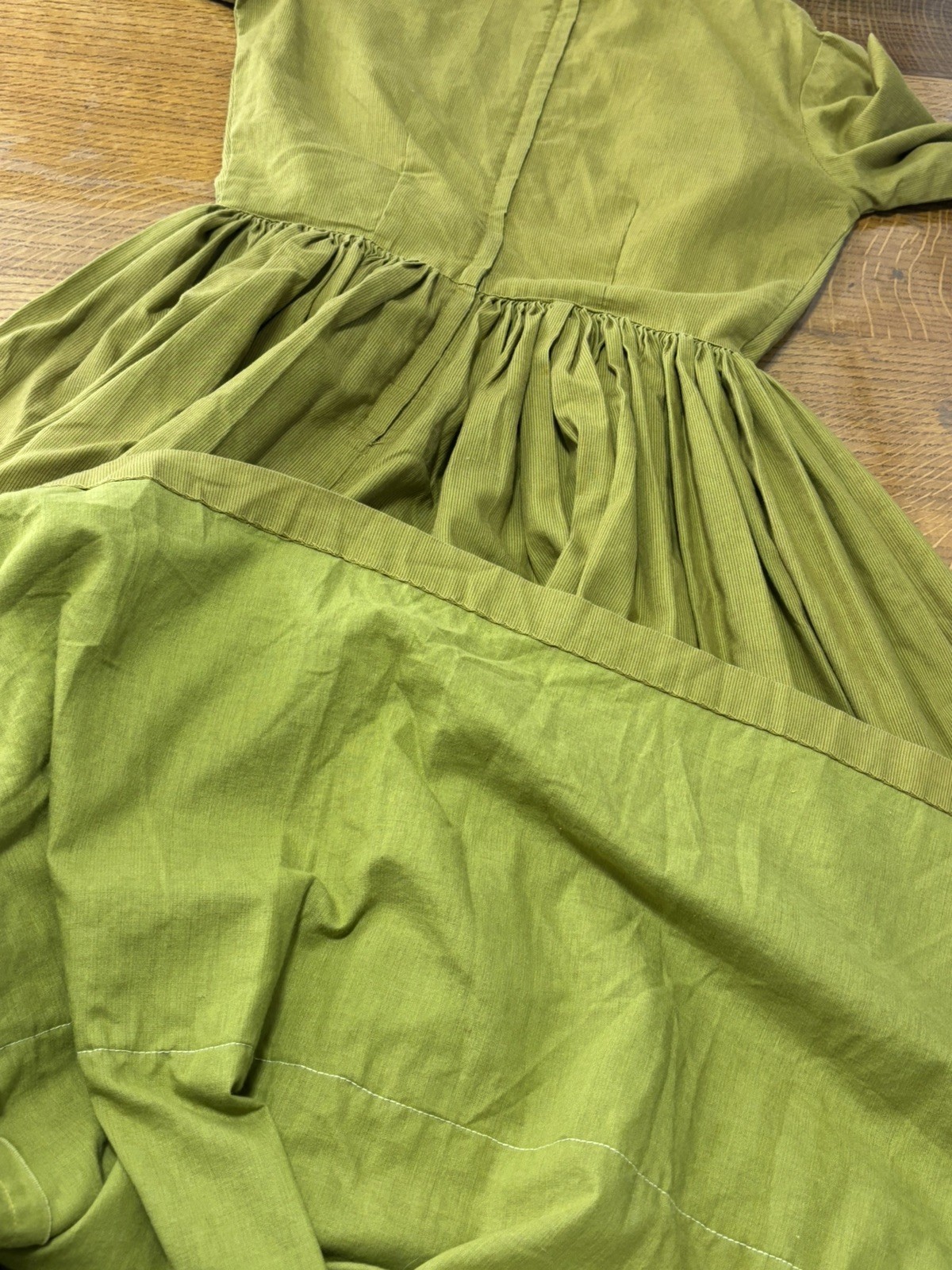 Vintage Boho Maxi Prairie Dress Olive Green Gunne Cottage Size Small/4