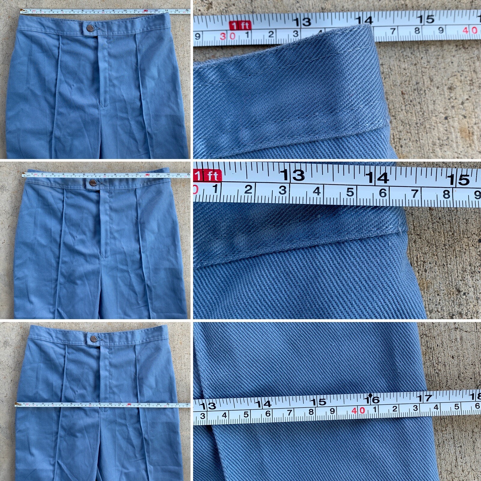 Vintage JTF Pants High Waist Blue Talon Zipper 12 (29” waist resting) 70s 80s