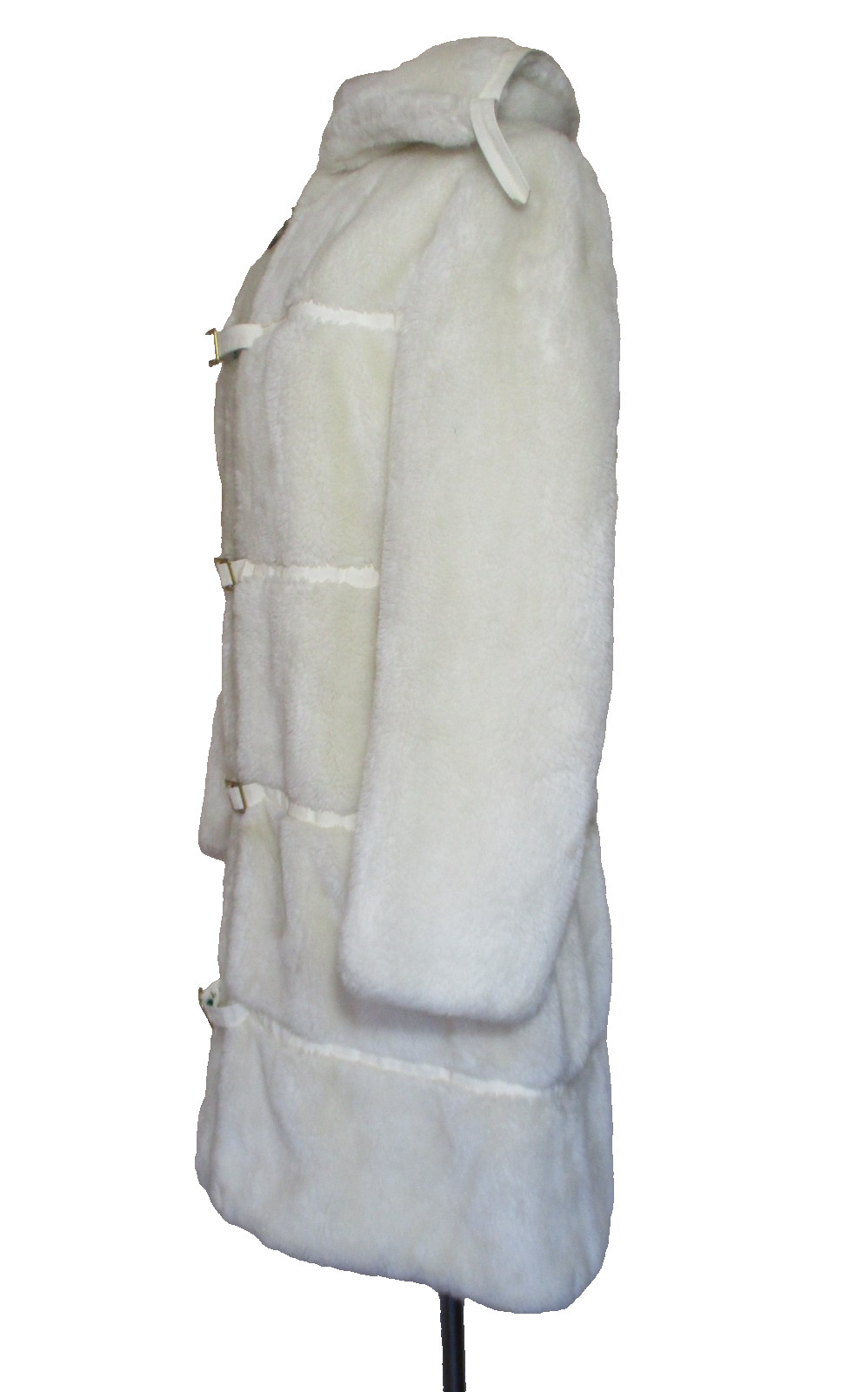 Vintage 60s Country Pacer Glenoit Faux Fur Coat Womens S/M Off White