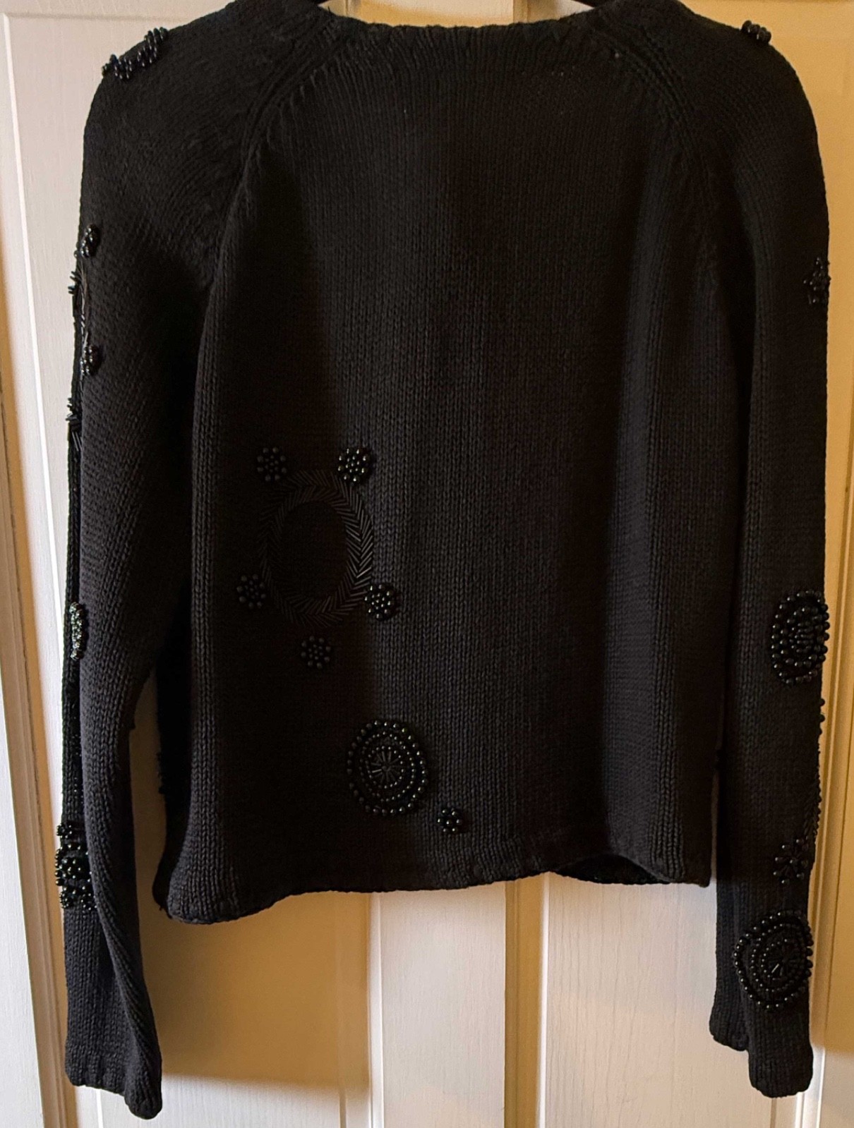 Vintage 1980s Jackie Chalkley, DC Black Knit Beaded Evening Jacket B022