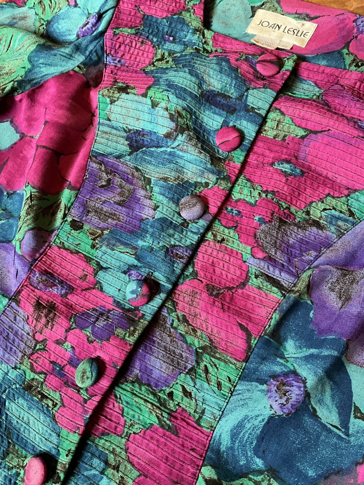 Joan Leslie Vintage 80’s Women’s Top Tropical Hawaiian Size 12 Golden Girls