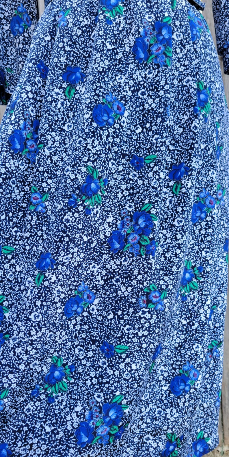 Vintage Lady Carol Of New York Belted Floral Dress Crochet Collar Made In USA