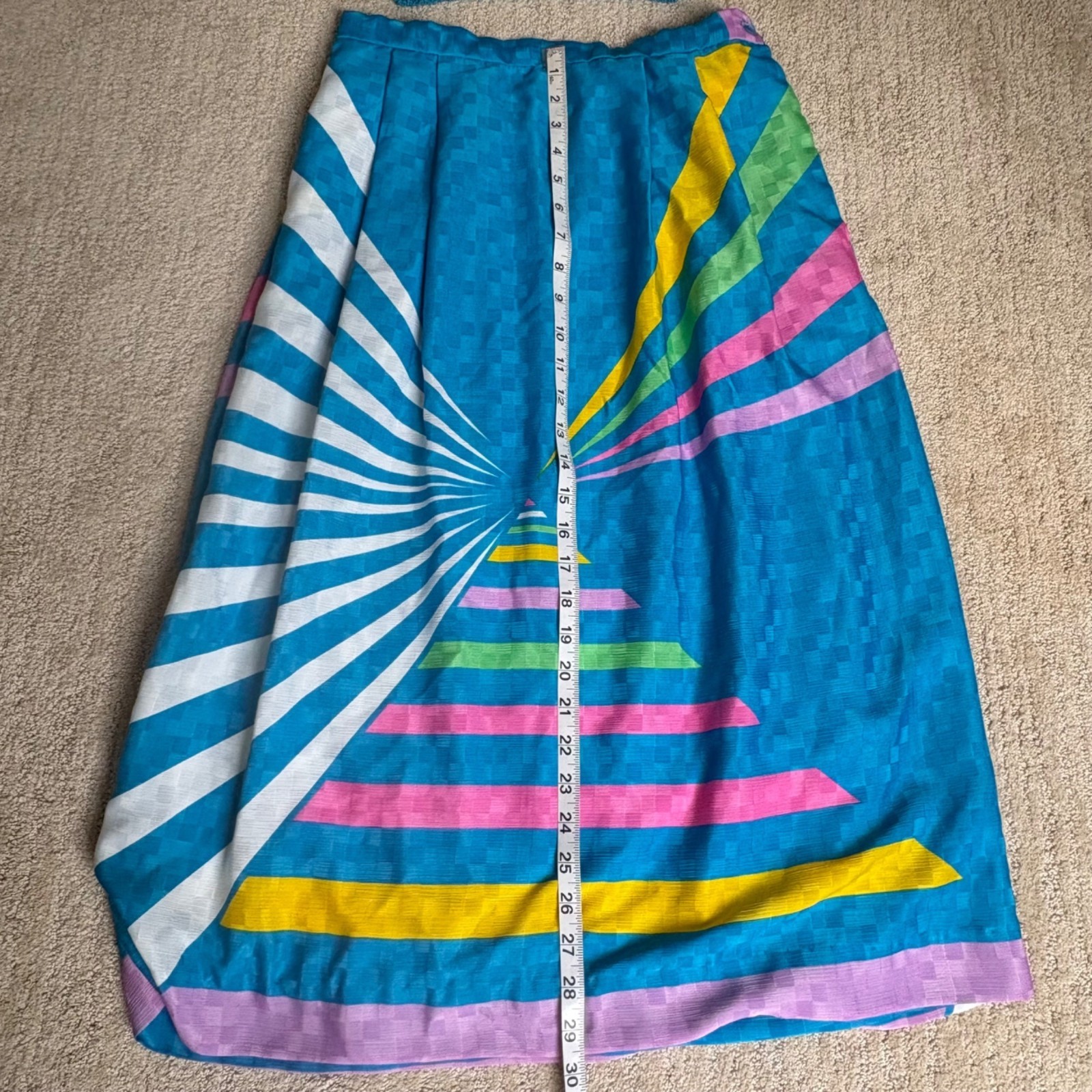 Vintage Anthony Sicari Graphic Skirt Colorful Geometric Art Print Made USA