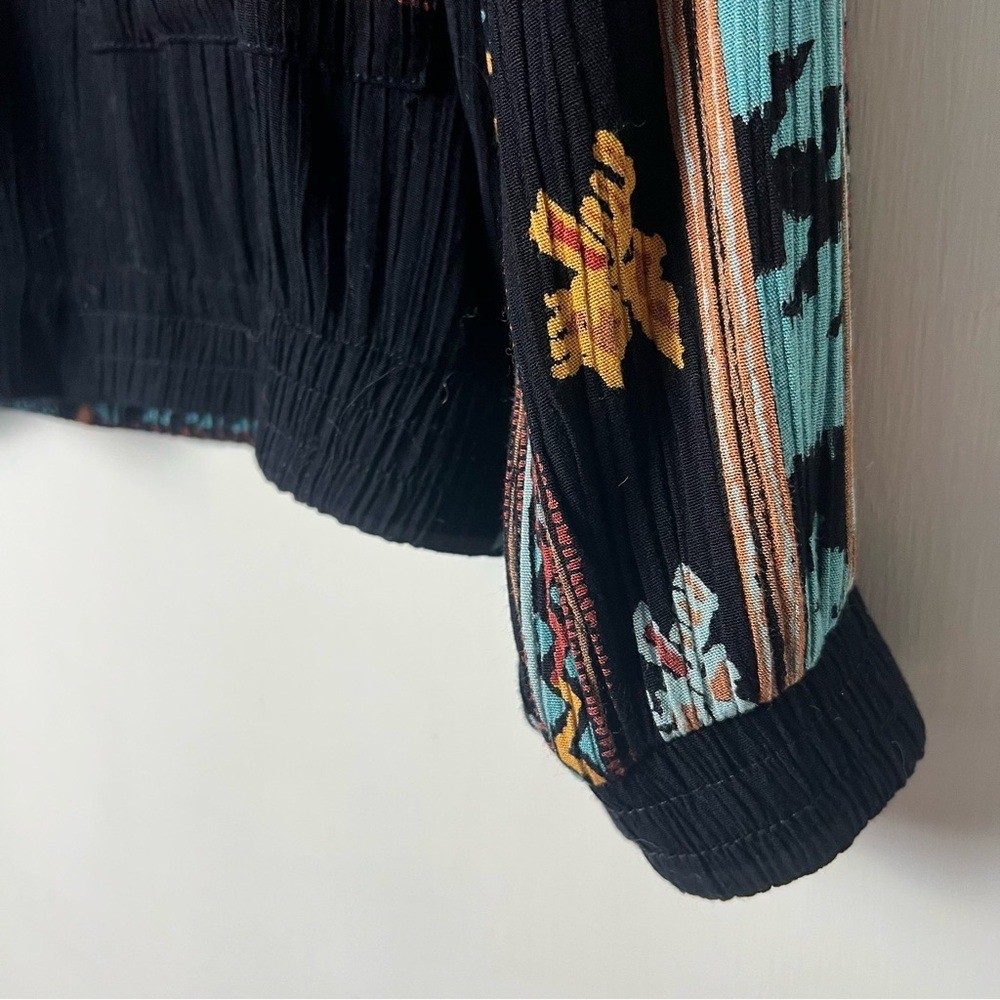 Vtg 90s Carole Little Petites Southwestern Rayon Gauze Bomber Jacket Sz 6