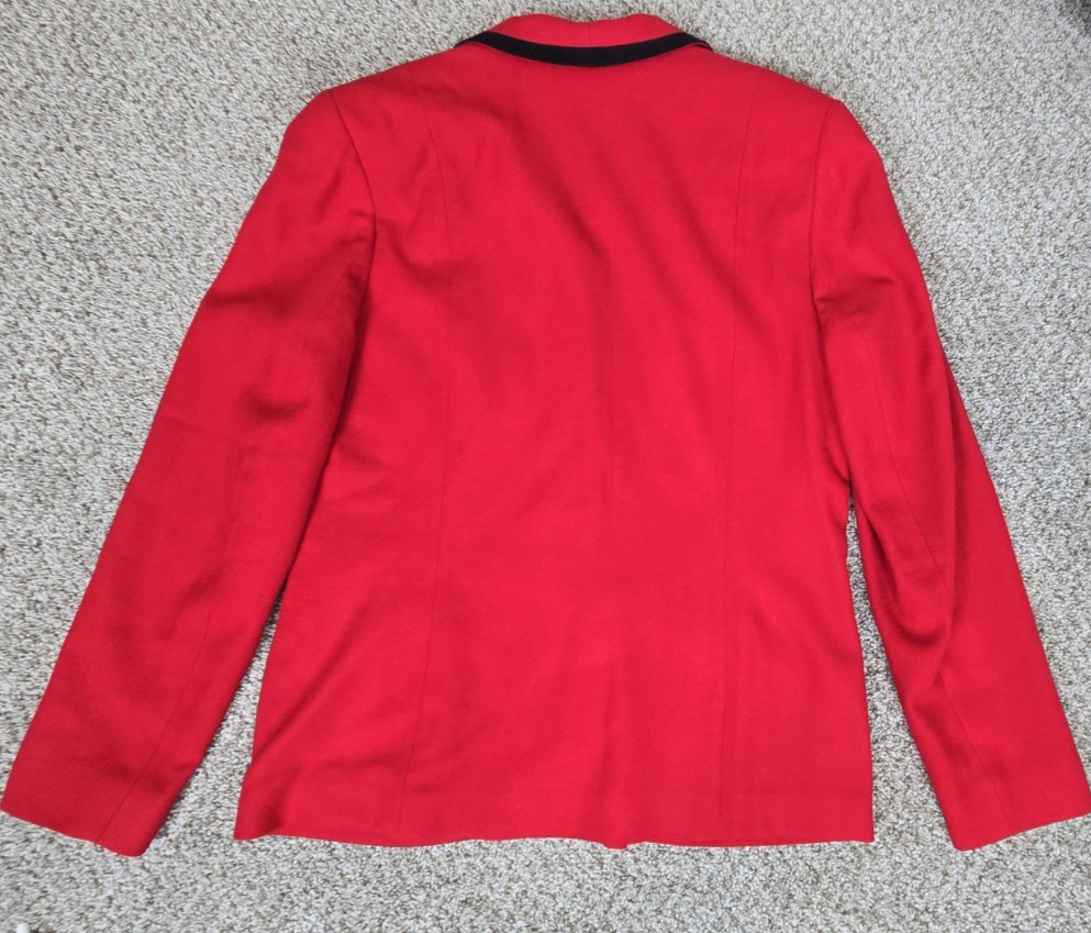 NWT Vintage 70s Pendleton Red Wool Blazer Pockets Lined Business Sz 16 TALL