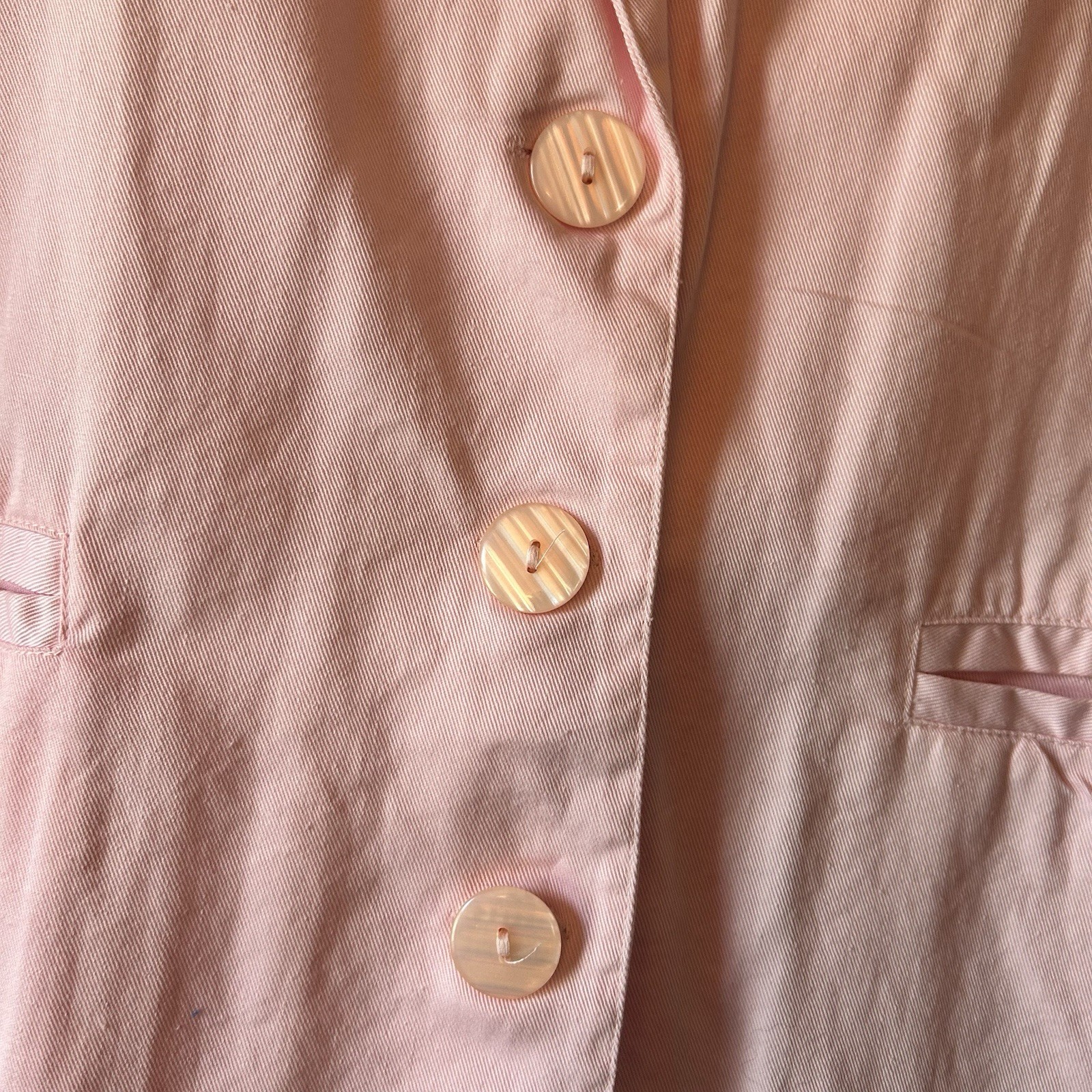 Vintage Erika and Company Pink Cotton blazer embroidered Crest Size L NWT