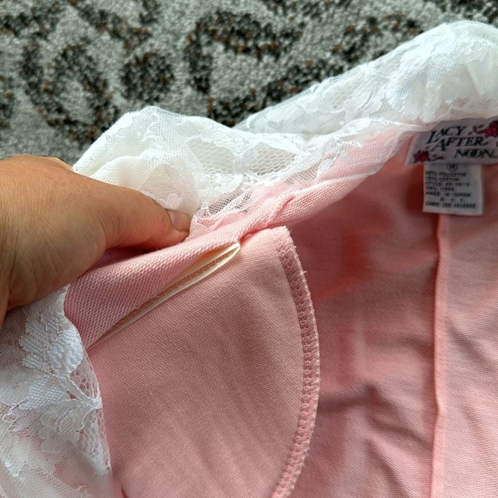 Vintage Lacy Afternoon by Shell Kepler Lace Detail Cardigan Pink Medium