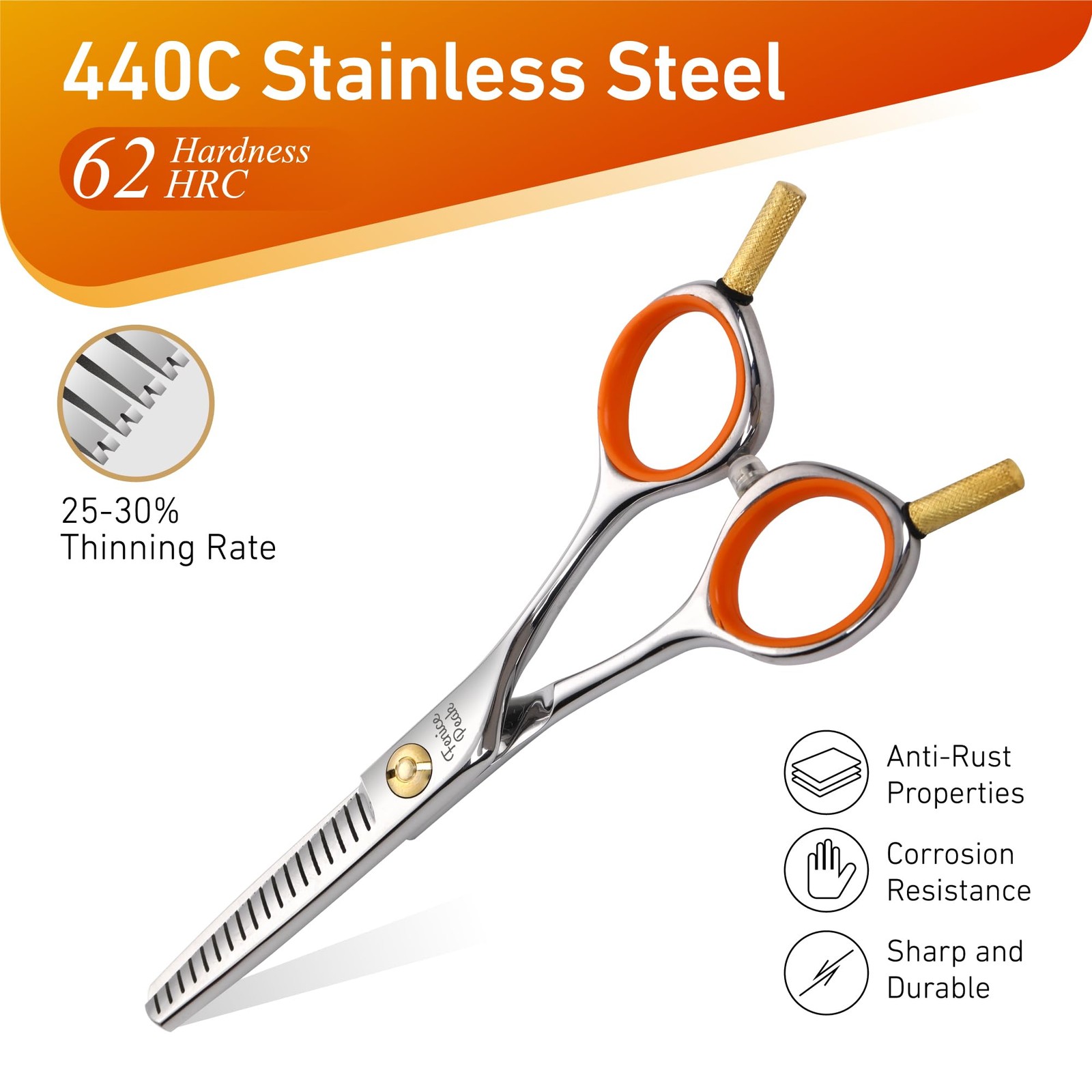 Fenice Peak 5″ 3-in-1 Dog Grooming Scissors Set Comb, Straight, Curved