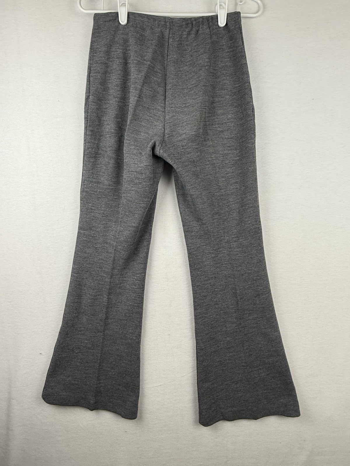 Vintage 70s Gray Pull On Size 10 Flair Knit Pants