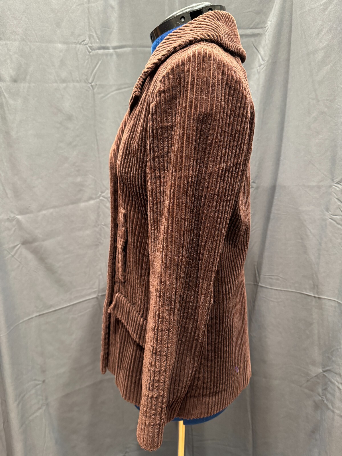 VTG 1970’s custom peacoat jacket corduroy Chocolate Brown size med