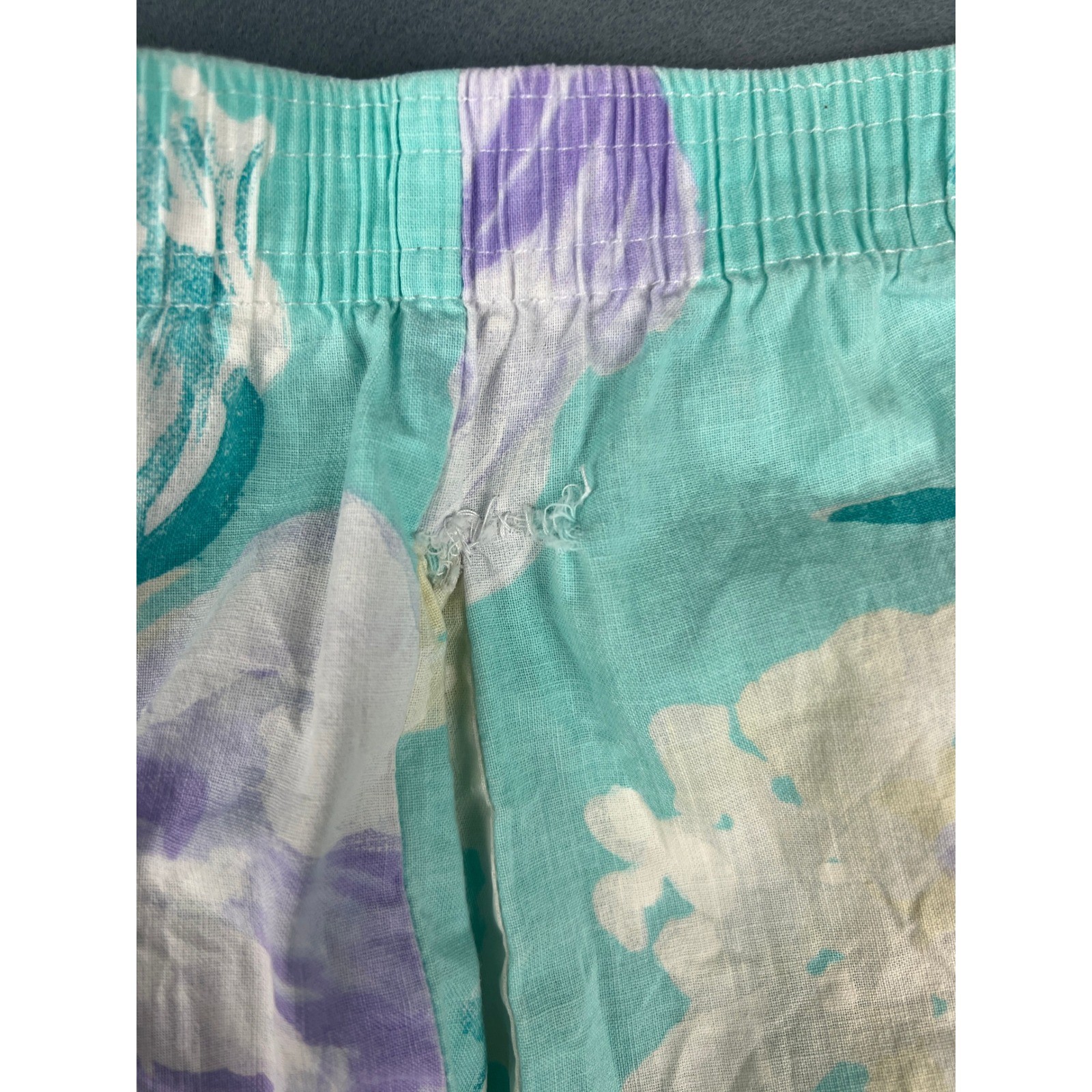 Vintage 80s Hunter Sportswear Floral High Waisted Shorts, Small 6, Teal Purple