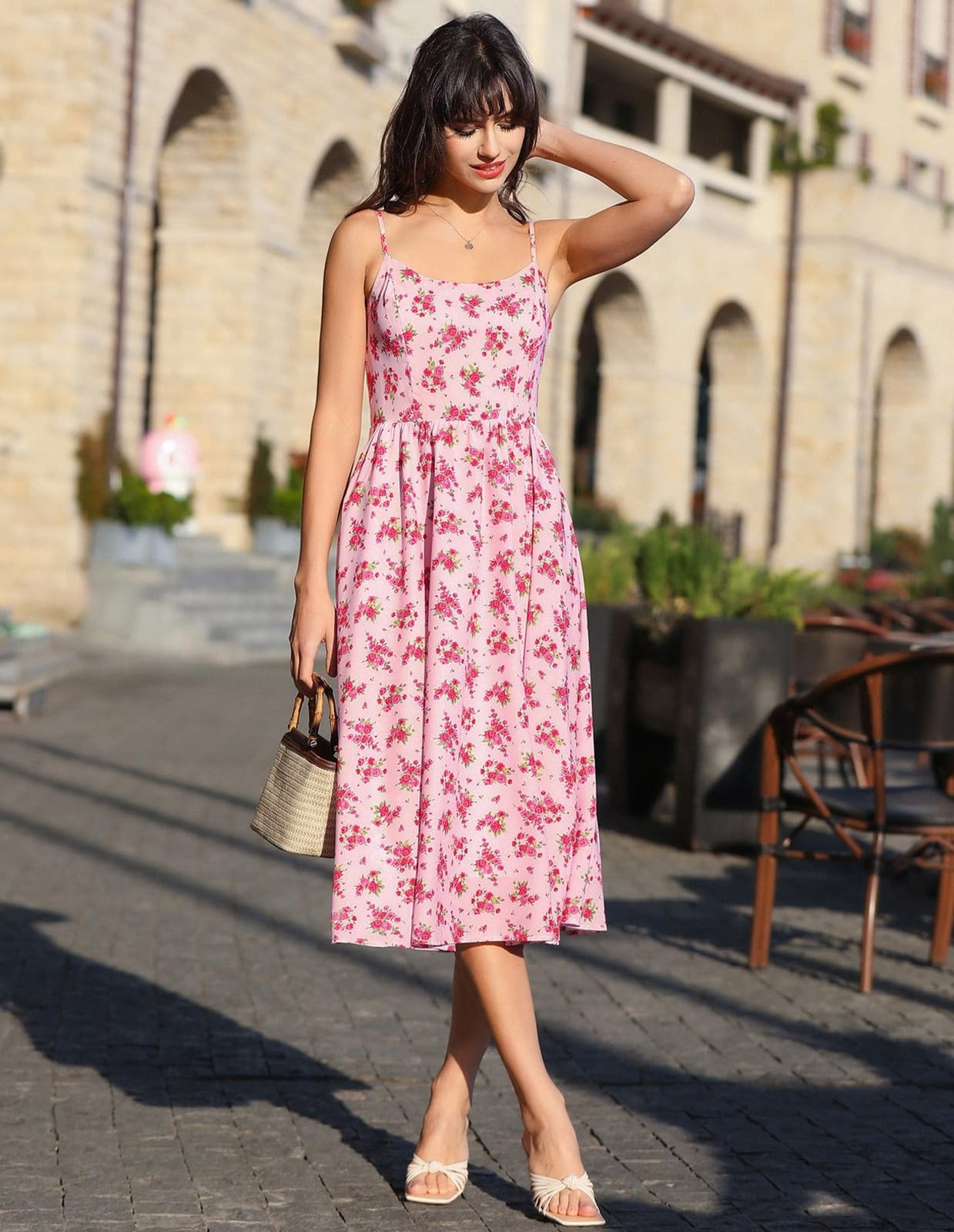 Belle Poque Floral Dress for Women 2026 Summer Sleeveless Midi Sun Dresses A-…