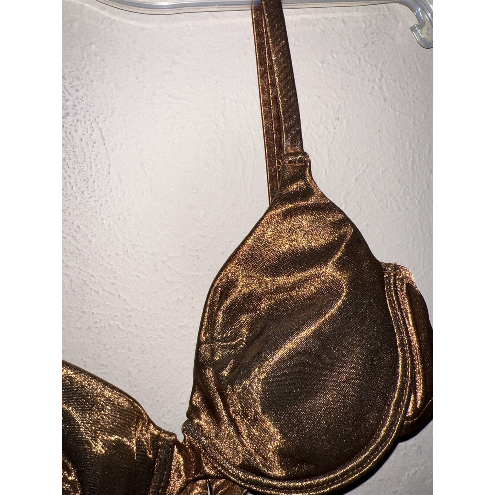 Victorias Secret Metallic Copper Bronze Vintage 90s Push Up Removable Pads 36C