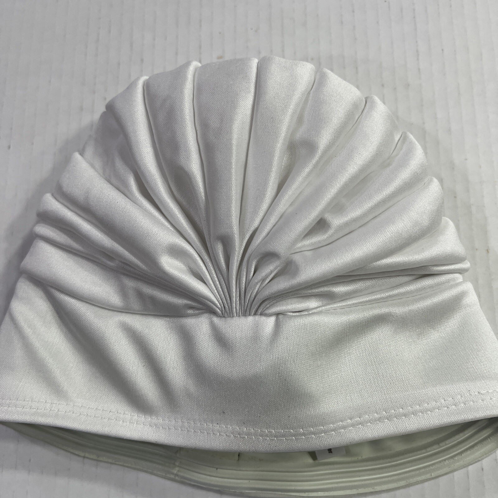 NEW Vintage Swimming Swim Cap Hat White Pleated Turban Cloth Design “Jantzen”