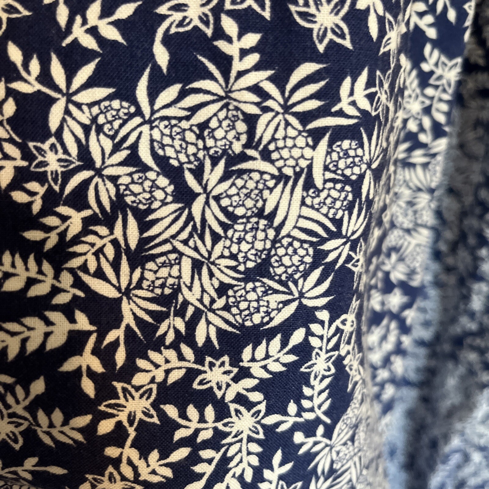 Vintage Waltah Clarke’s Hawaiian maxi dress Navy Blue White Pineapple Pattern
