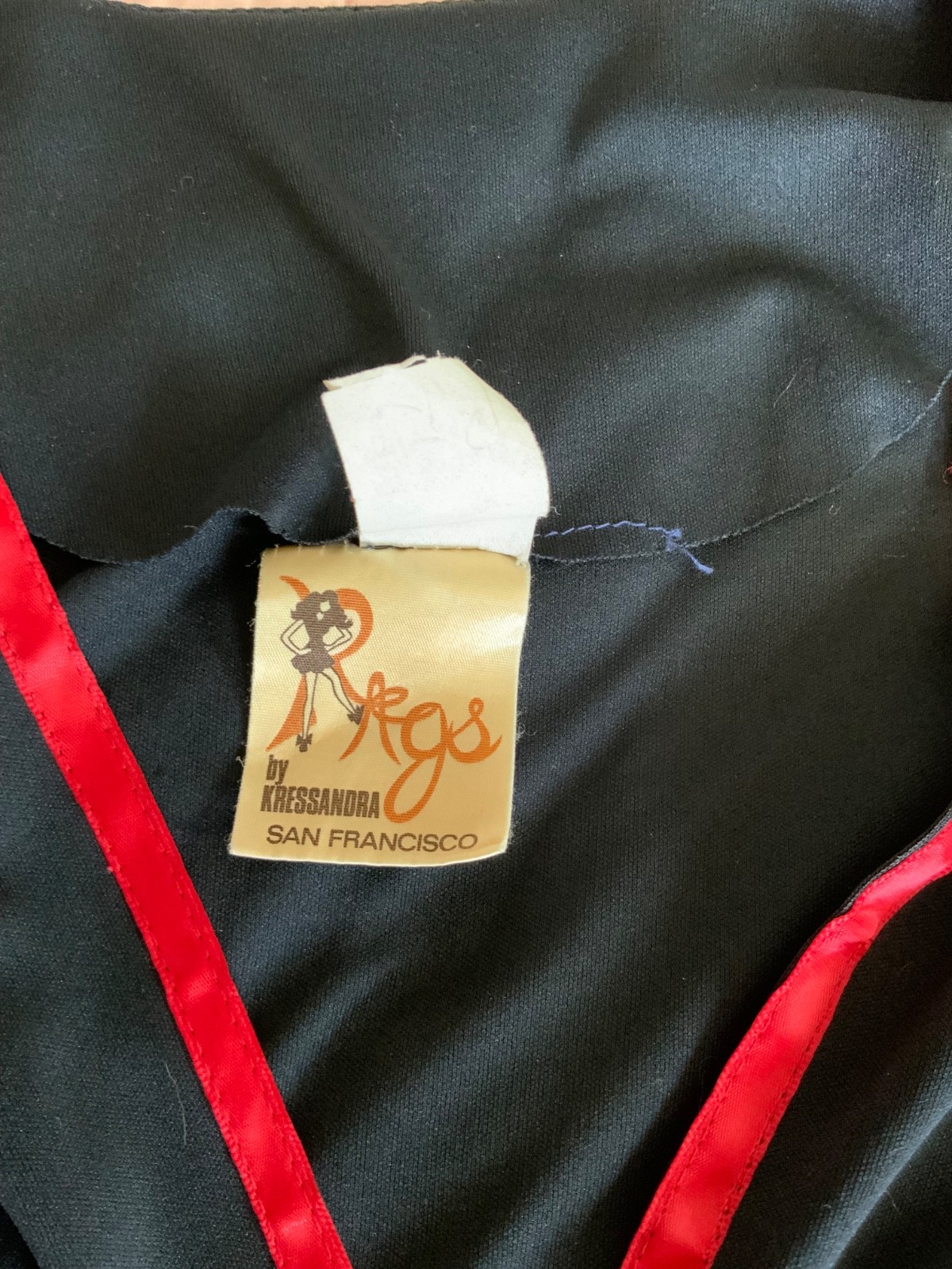 Vintage Rags by Kressandra San Francisco 1970’s Black and Red Long Dress Size 7