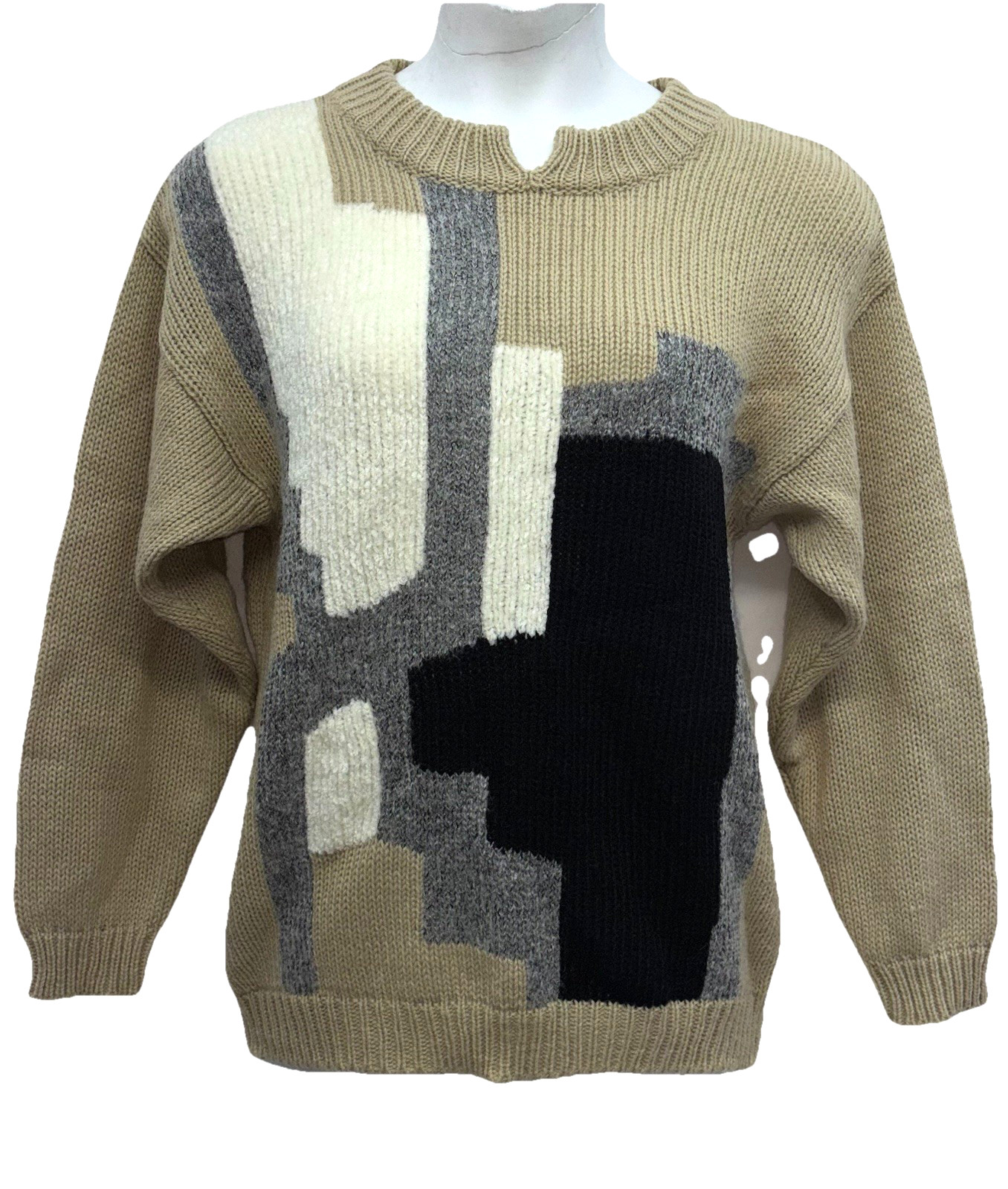 Belier Roche Women Size M Pullover Long Sleeve Wool Blend Sweater Multicolor