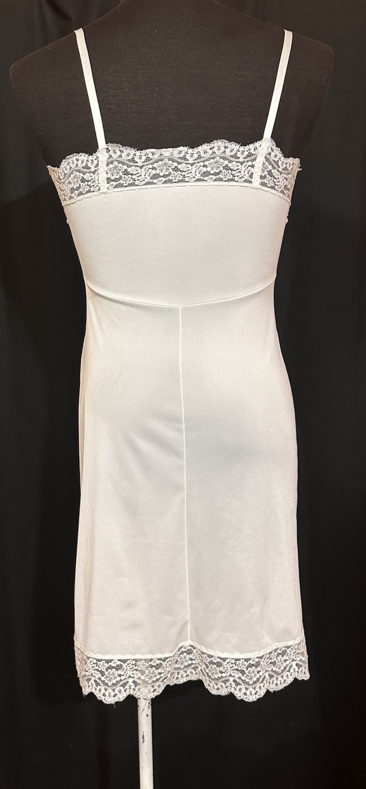 Vintage Hollywood Vassarette White Full Slip Size 34 Lace Nylon Bridal Coquette