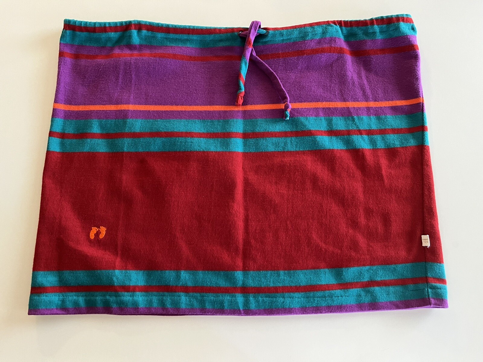 70s Hang Ten Charlies Girls Striped Skirt Tie Waist Mod Surf Swim Skate VTG