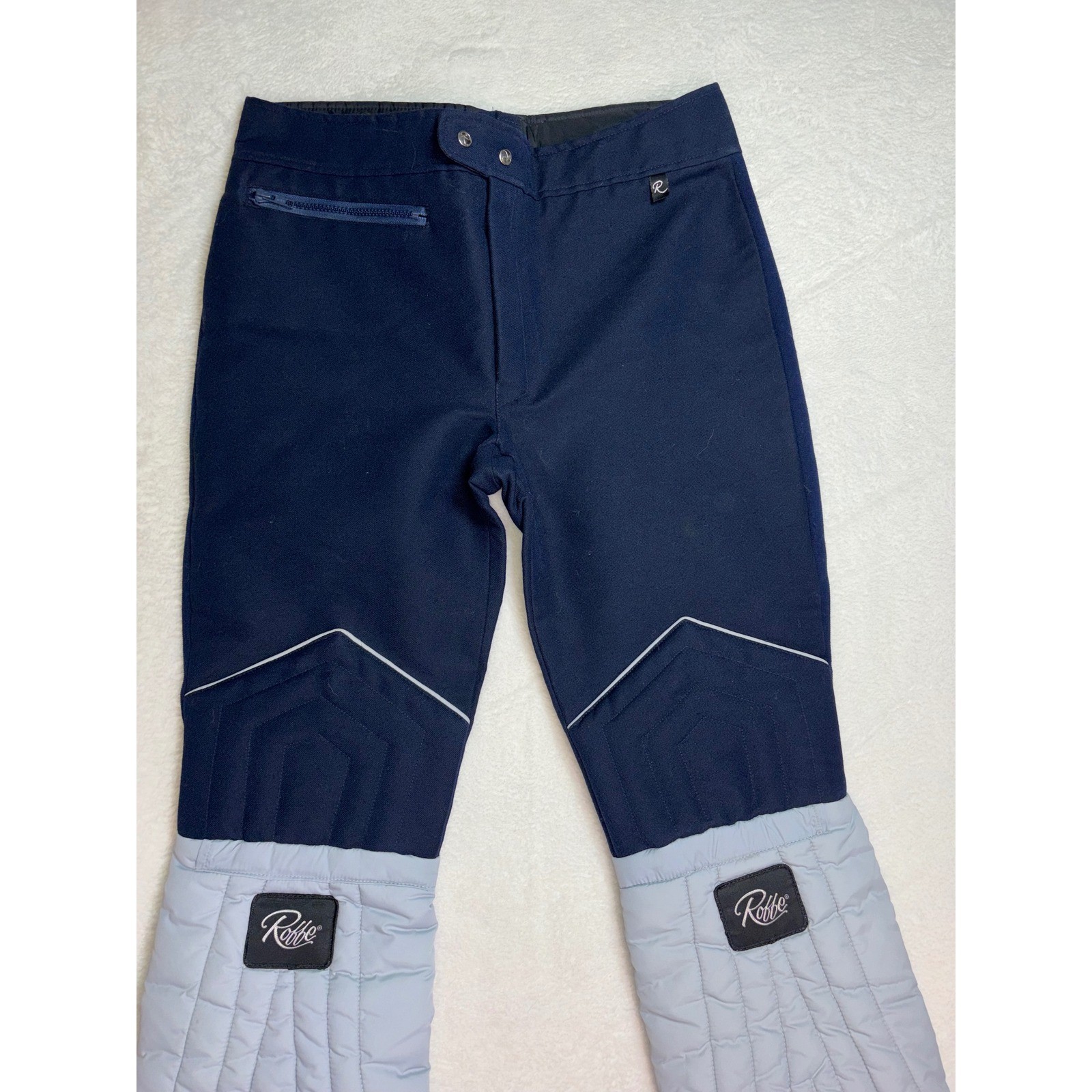 Vintage Roffe Ski Pants Womens 36 Regular Navy Blue Wool Blend Made in USA Retro