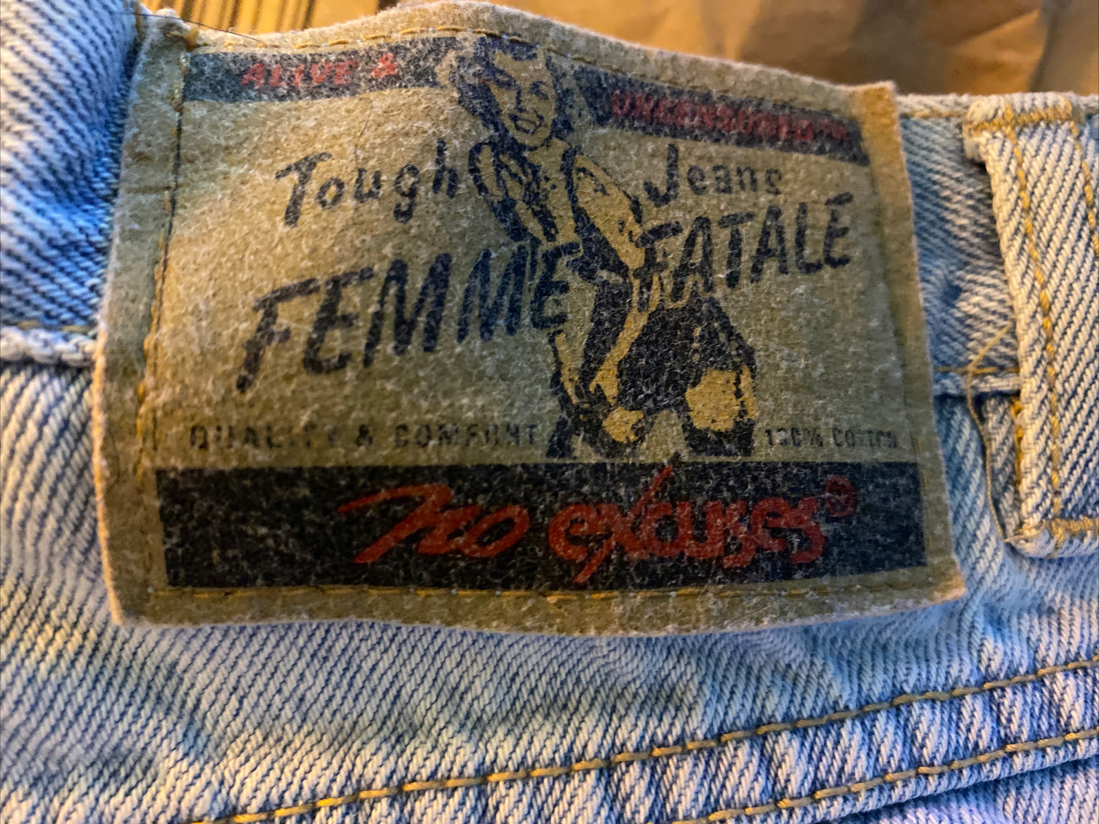 Vintage 90’s No Excuses High Rise Denim Shorts 7/8 buttonfly Blue Jeans