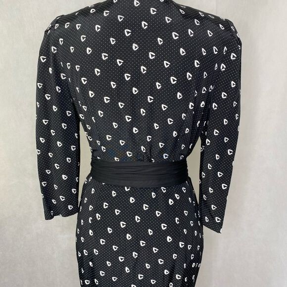 Vintage 70s 80s Whirlaway Frocks USA figure fitting dress button front size 6P