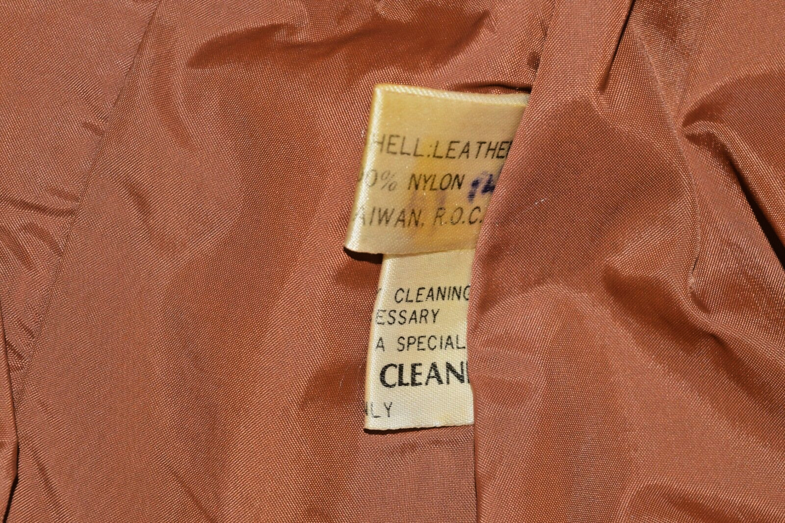 Vintage Leather Jacket Crae Carlyle Size S 70s Glossy Nutmeg Brown Fitted