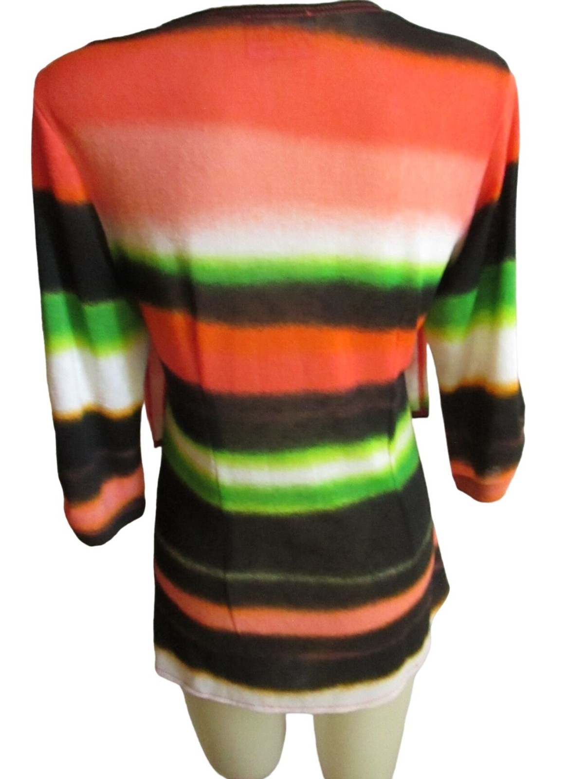 Vintage Women’s Fairy Blouse Medium Artex 1980’s Hippy Sheer Stretch Pink/Green