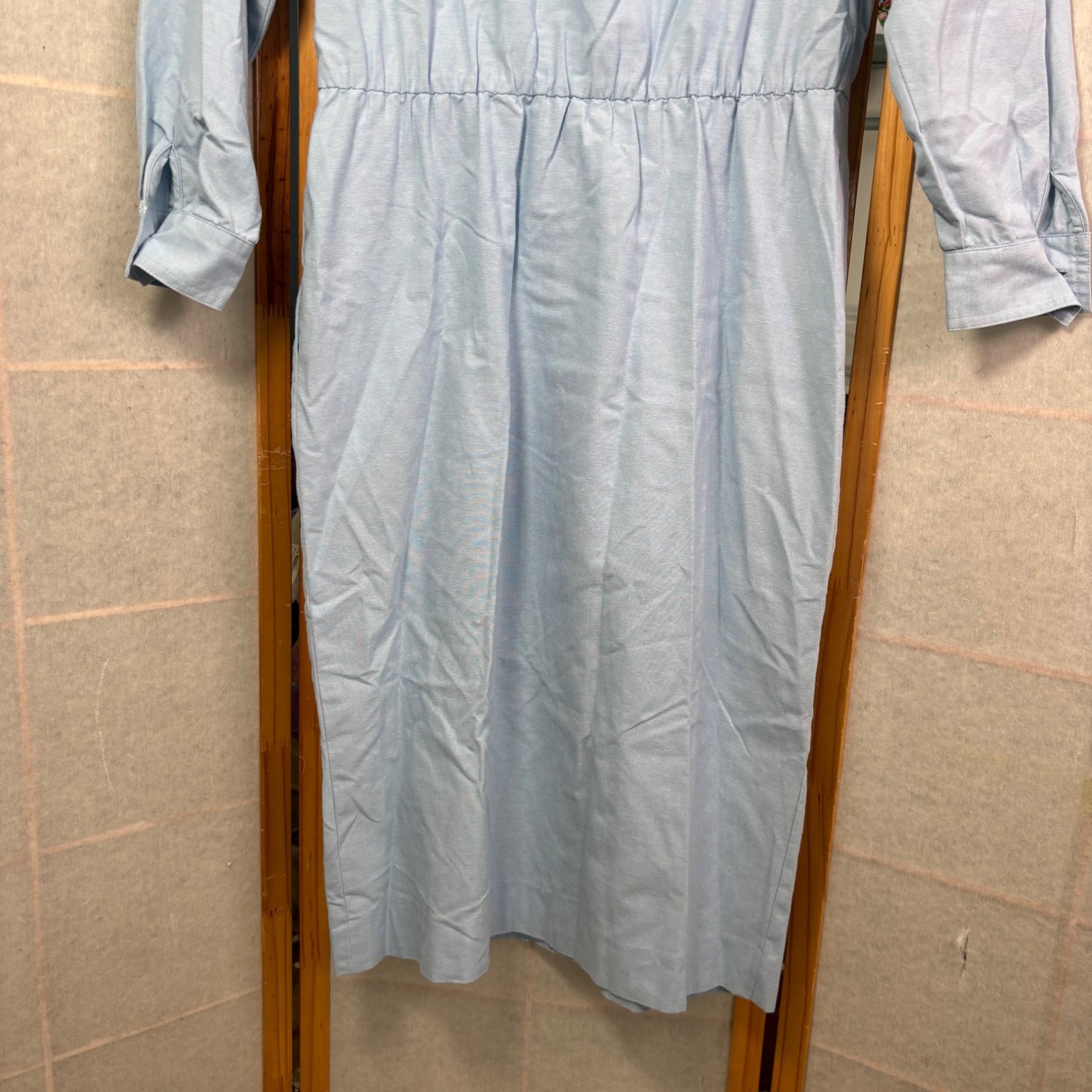 Brownstone Studio Vintage Denim Button Front Long Sleeve Shirt Dress Size 14 USA