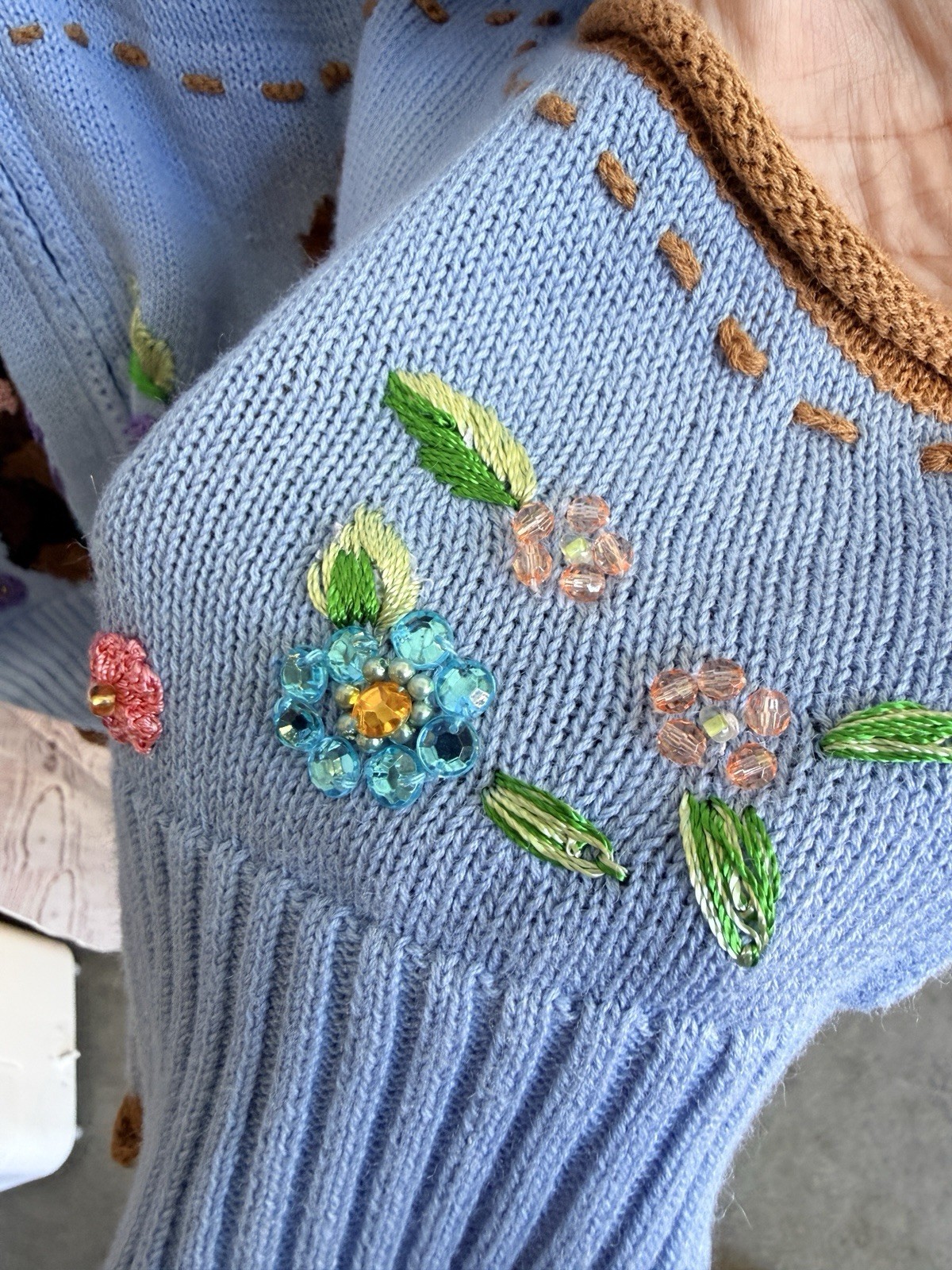 Vintage Storybook Knits Yorkie Dogs Sweater Granny Grandma Teacher Whimsy L