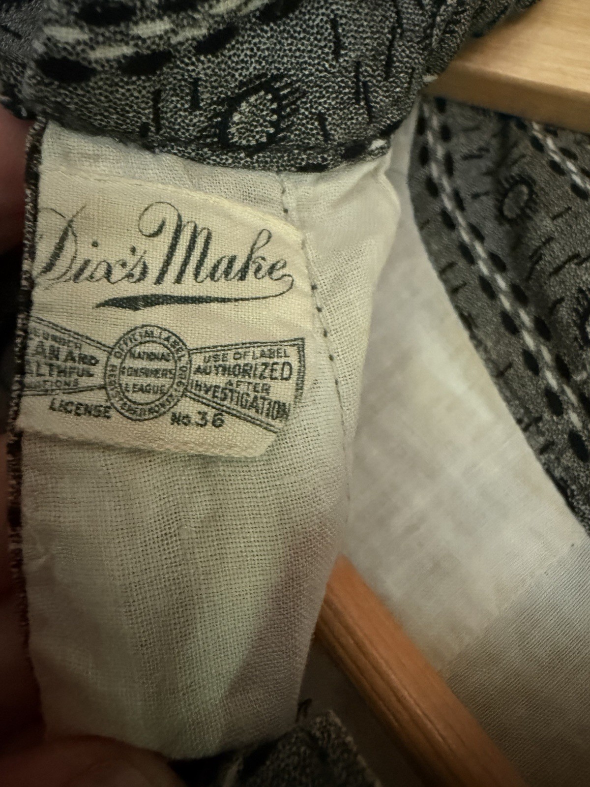BEAUTIFUL RARE EDWARDIAN DIX’S MAKE DIX MADE GRAY CALICO DRESS W LABEL