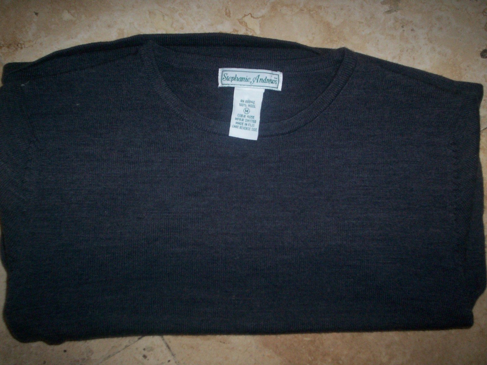 Vintage STEPHANIE ANDREWS Pullover Sweater, Dark Gray, 100% Wool, Women’s Medium