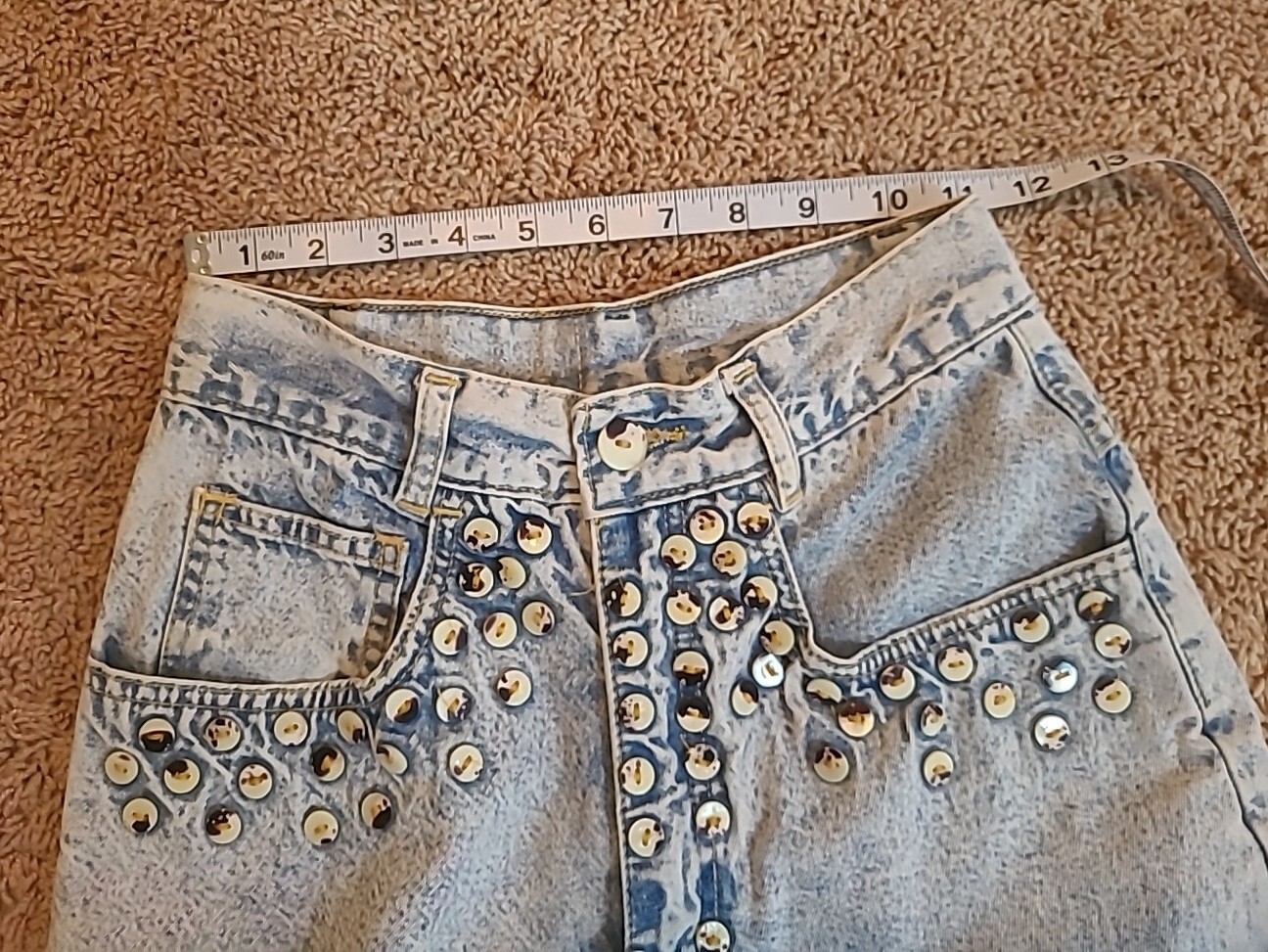 Vintage 1980’s Joujou Blue Jeans ~ Acid Wash Hippy Style ~ Size 5/6