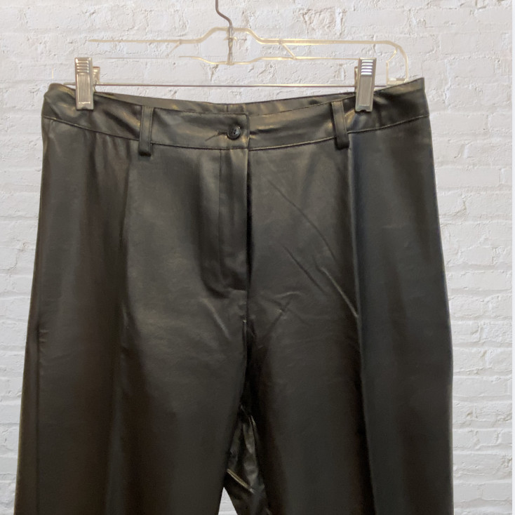 VINTAGE STAR CITY CLOTHING COMPANY — Pleather Pants, Straight Leg, Front Zip